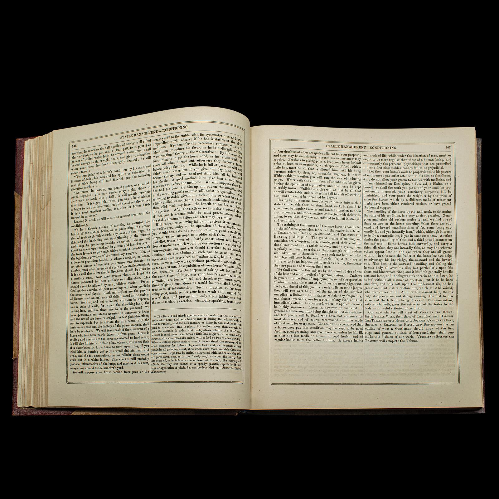 Carta Antico libro di riferimento per l'equitazione, moderna pratica di mascalcia, inglese, vittoriano in vendita