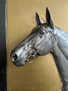Antique Equestrian Relief Sculpture oak frame, by Oscar Pflug Germany Late 19thC