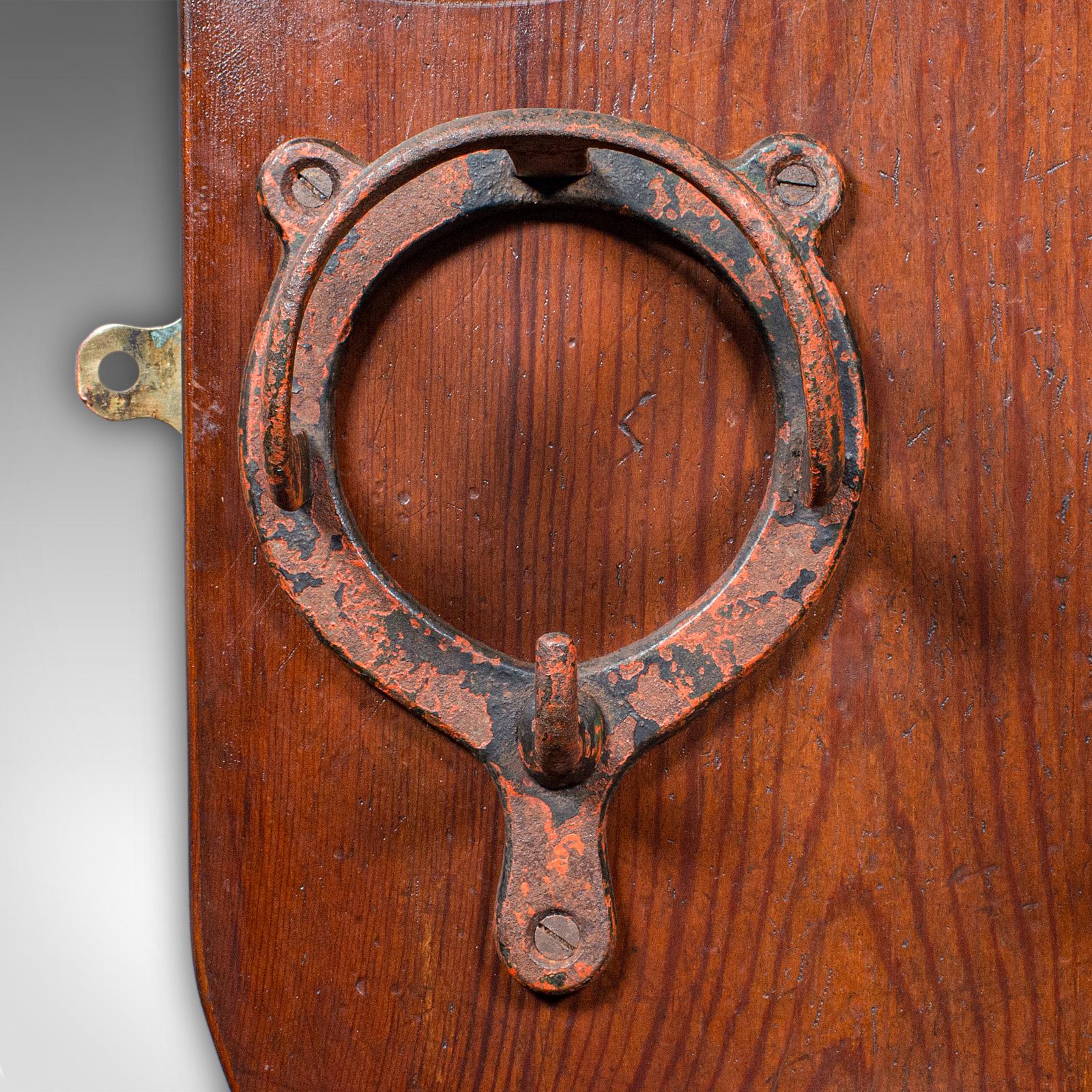 Iron Antique Equestrian Yard Hanging Shield, Scottish, Pine, Tack Plaque, Victorian For Sale