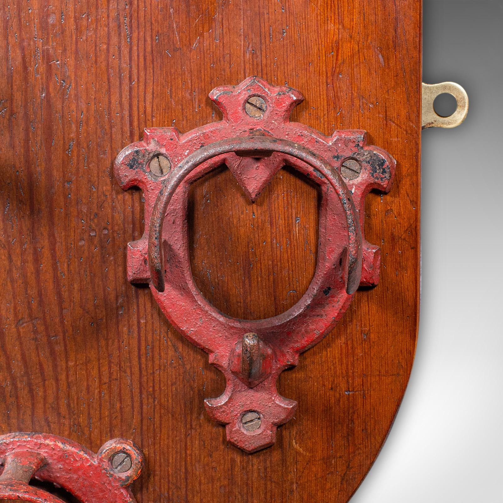 Antique Equestrian Yard Hanging Shield, Scottish, Pine, Tack Plaque, Victorian For Sale 1