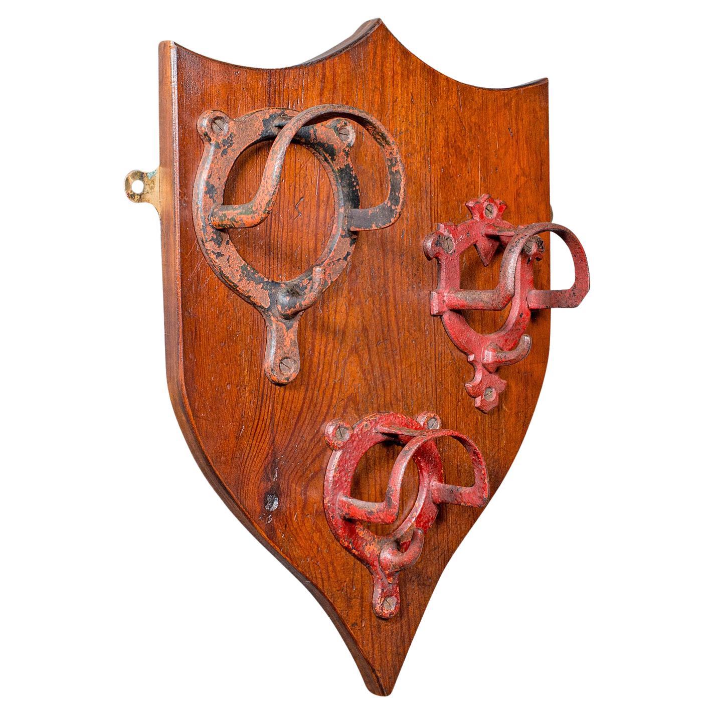 Antique Equestrian Yard Hanging Shield, Scottish, Pine, Tack Plaque, Victorian For Sale
