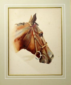 Antique Equine Racehorse Painting Sir Gallahad French Thoroughbred Horse Racing