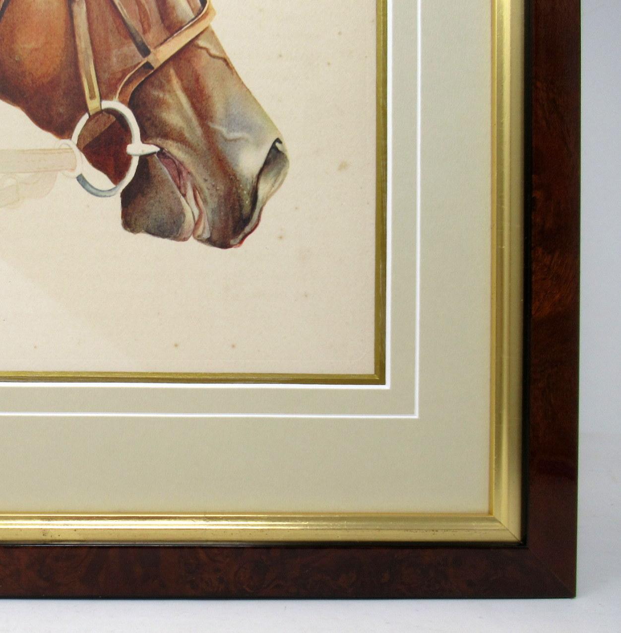 Antique Equine Racehorse Painting Sir Gallahad French Thoroughbred Horse Racing In Good Condition In Dublin, Ireland