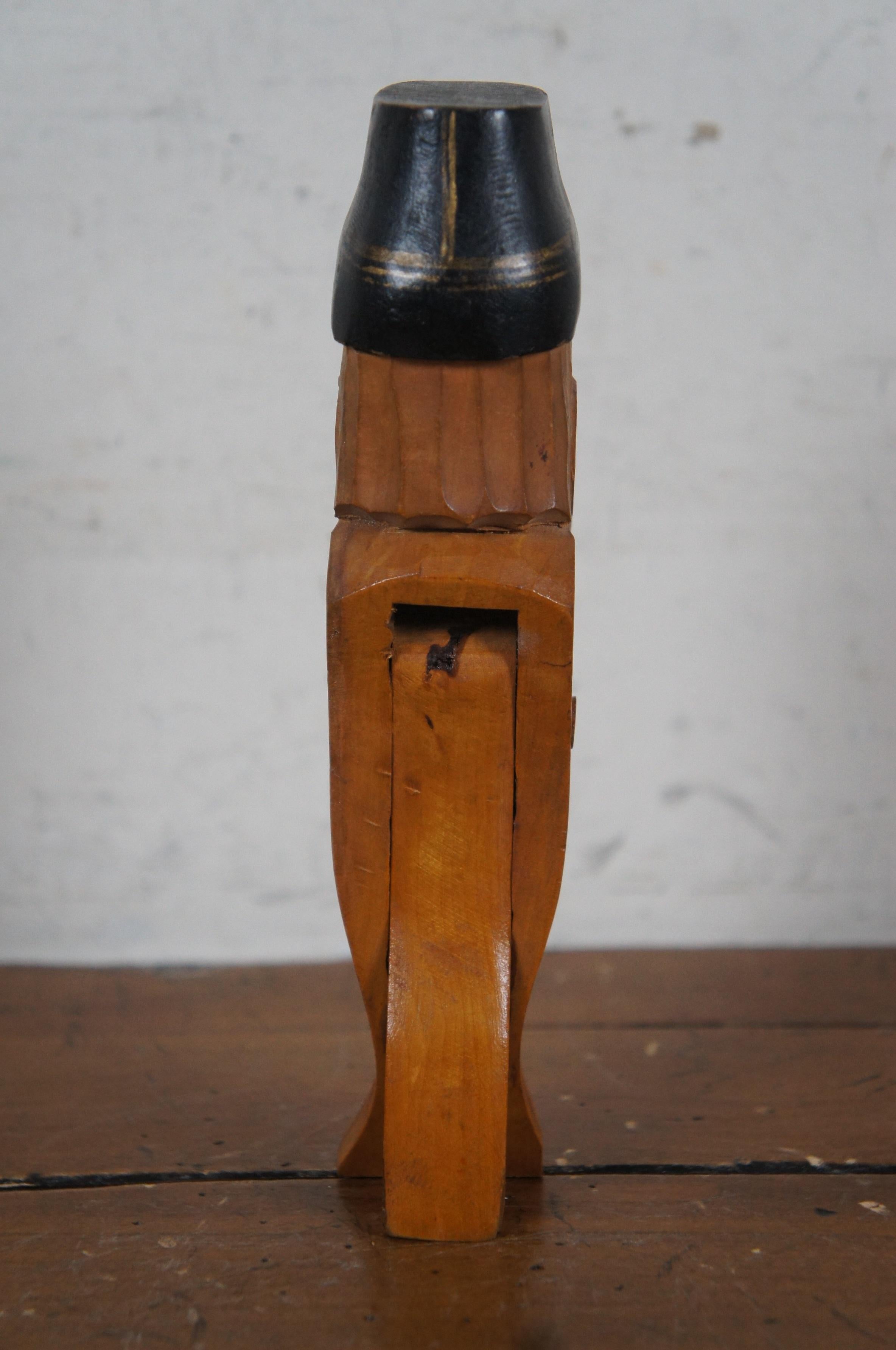 19th Century Antique Erik Molin Swiss Carved Birch Old Man Nutcracker Figurine w Fish Tail 8