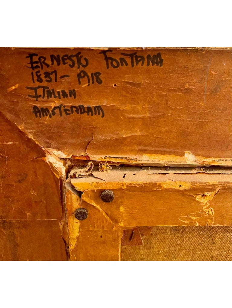 Antique Ernesto Fontana Original Oil Painting, 19th Century For Sale at ...