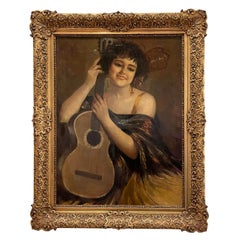 Antikes Original-Ölgemälde von Ernesto Fontana, 19. Jahrhundert