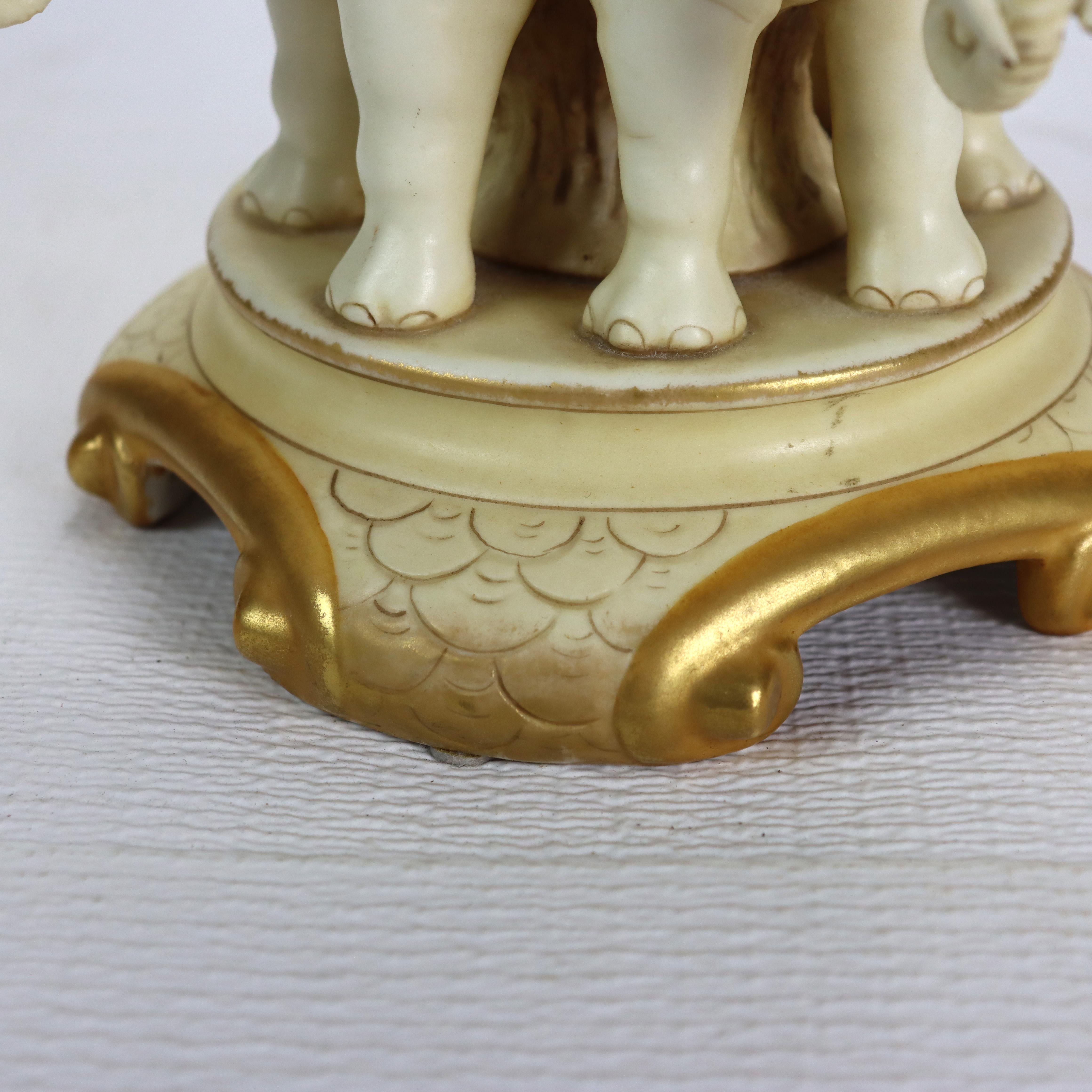 Antique Ernst Wahliss Austrian Amphora Figural Elephant Porcelain Lamp c1920 en vente 4