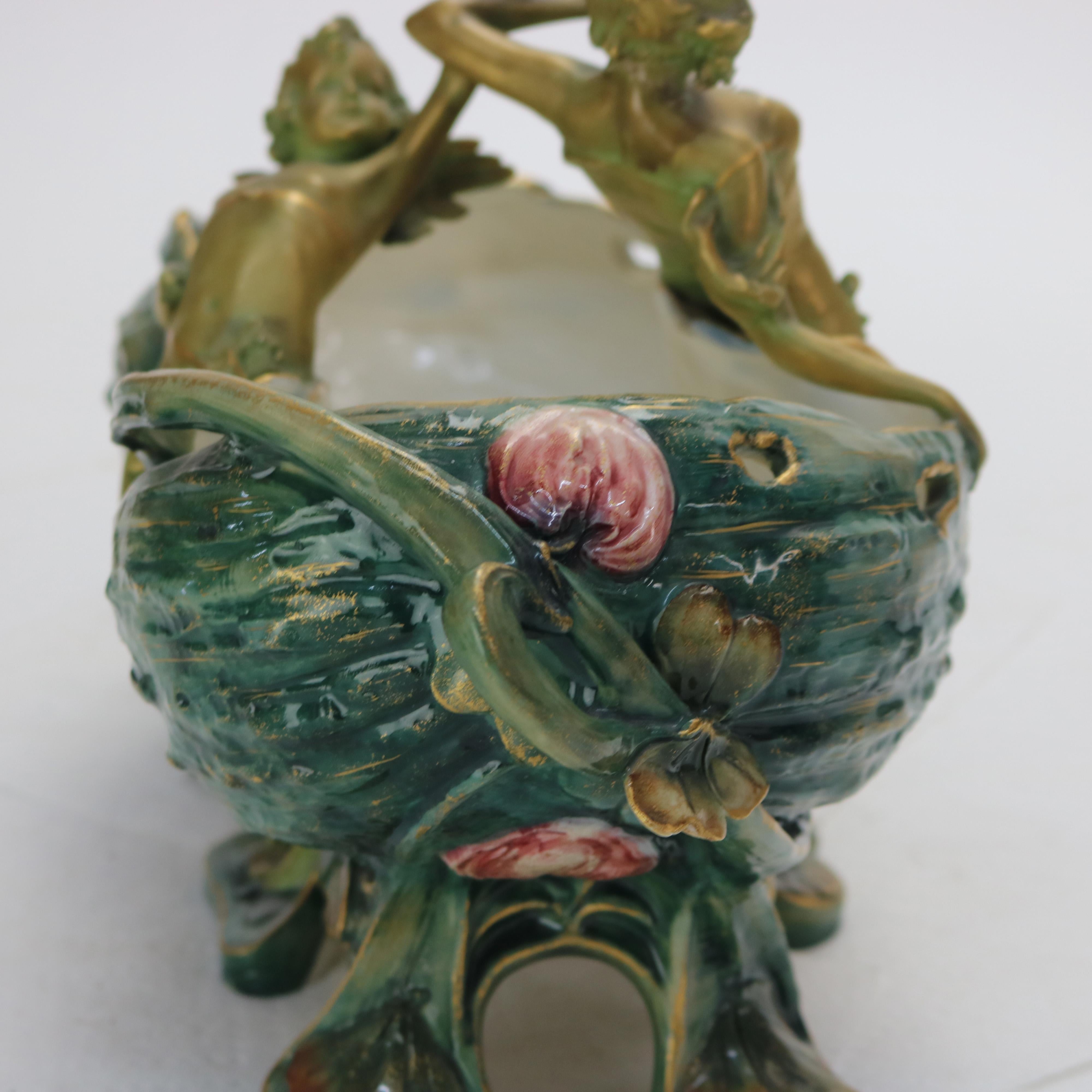 Antique Ernst Wahliss Turn Vienna Art Nouveau Porcelain Centerpiece C1900 1