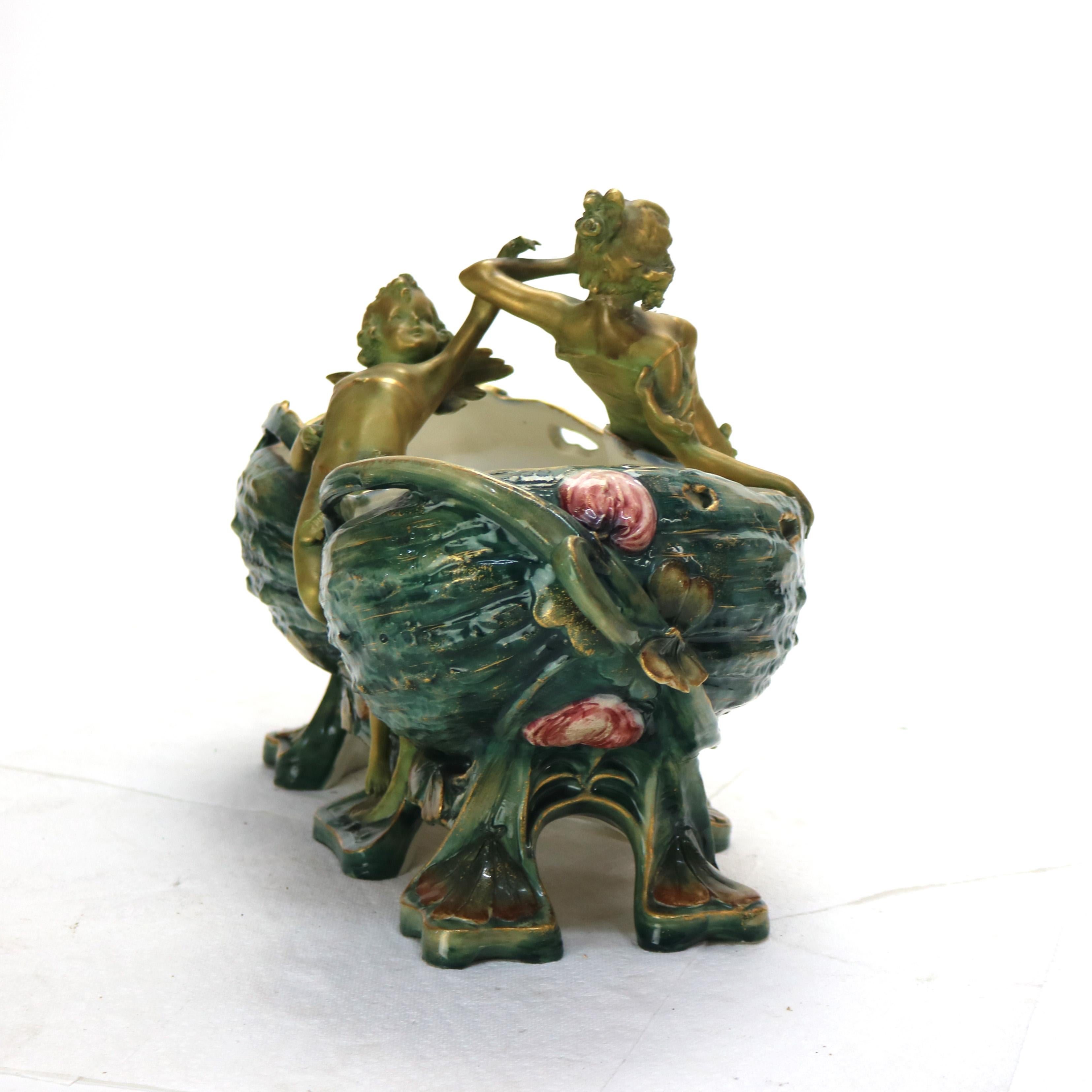 Antique Ernst Wahliss Turn Vienna Art Nouveau Porcelain Centerpiece C1900 2