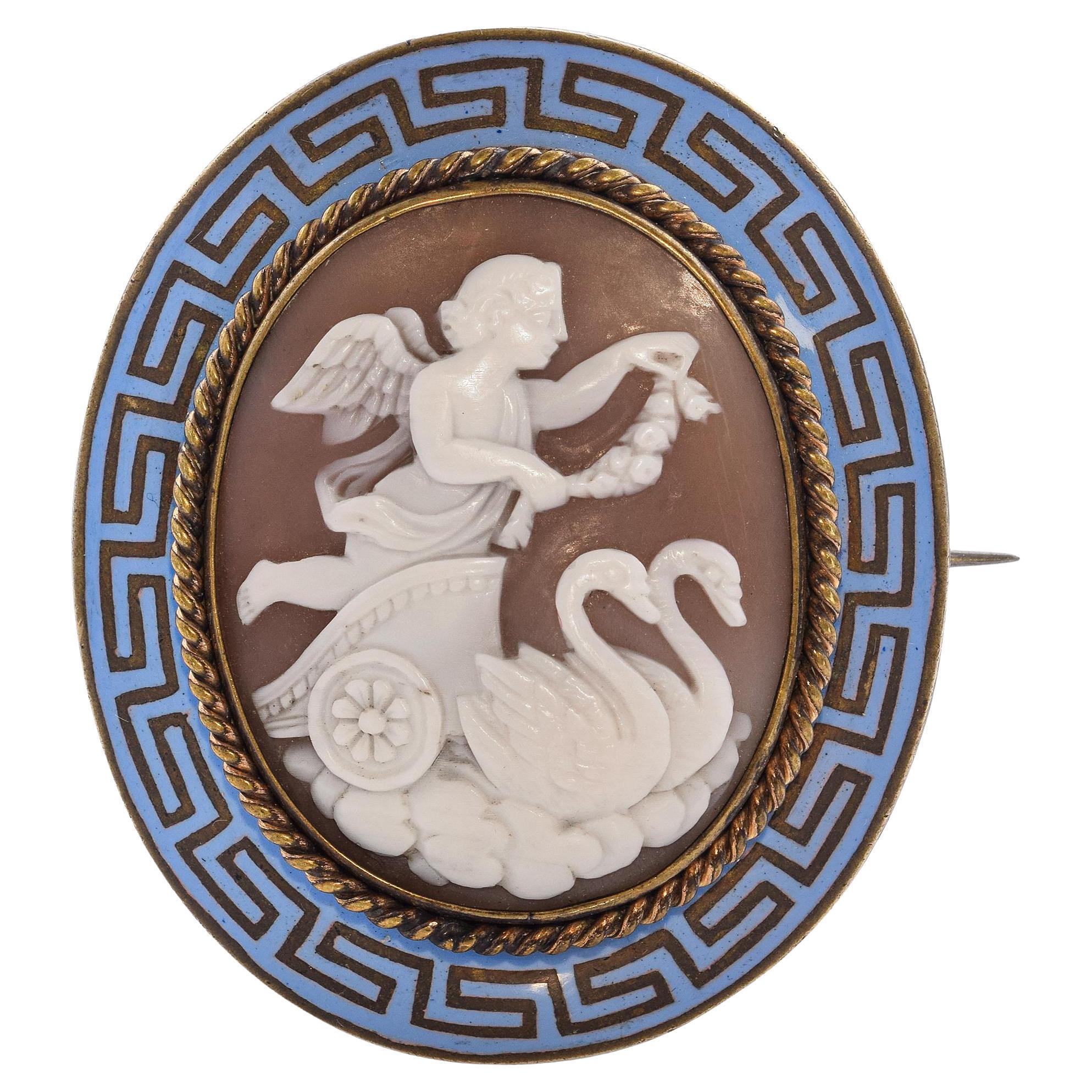 Antique "Eros with Swans" Brooch For Sale