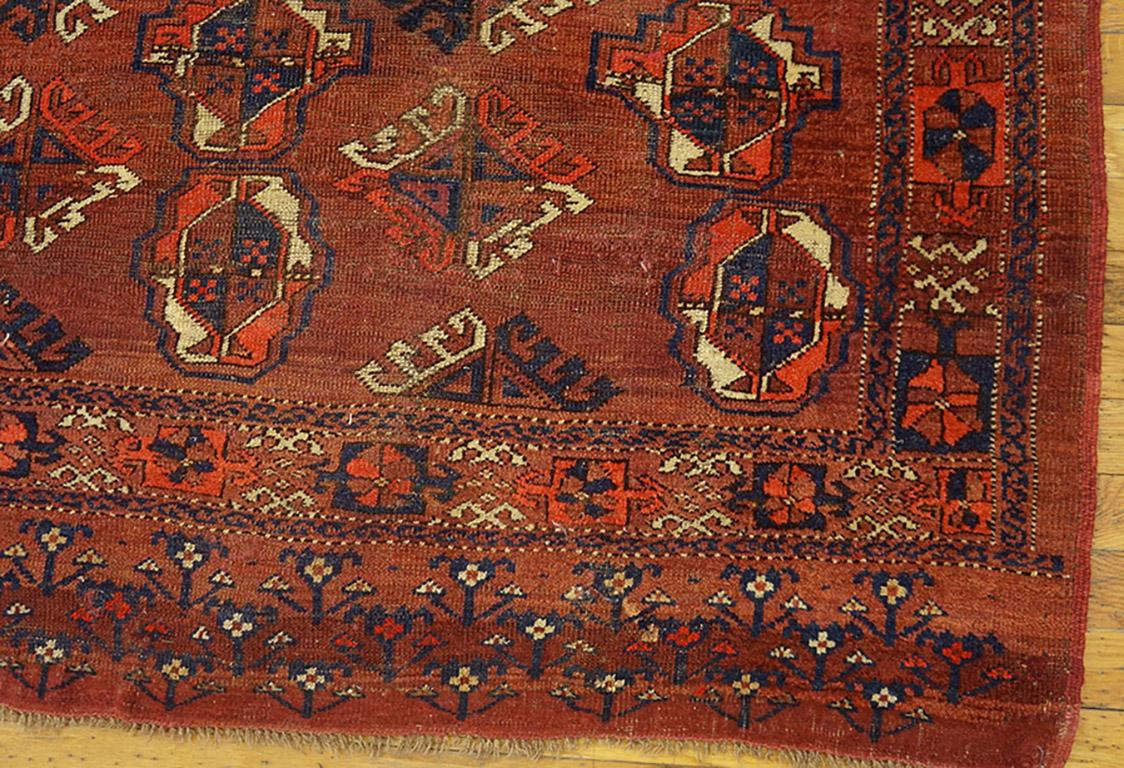 Hand-Knotted Antique Ersari, Beshir Rug For Sale