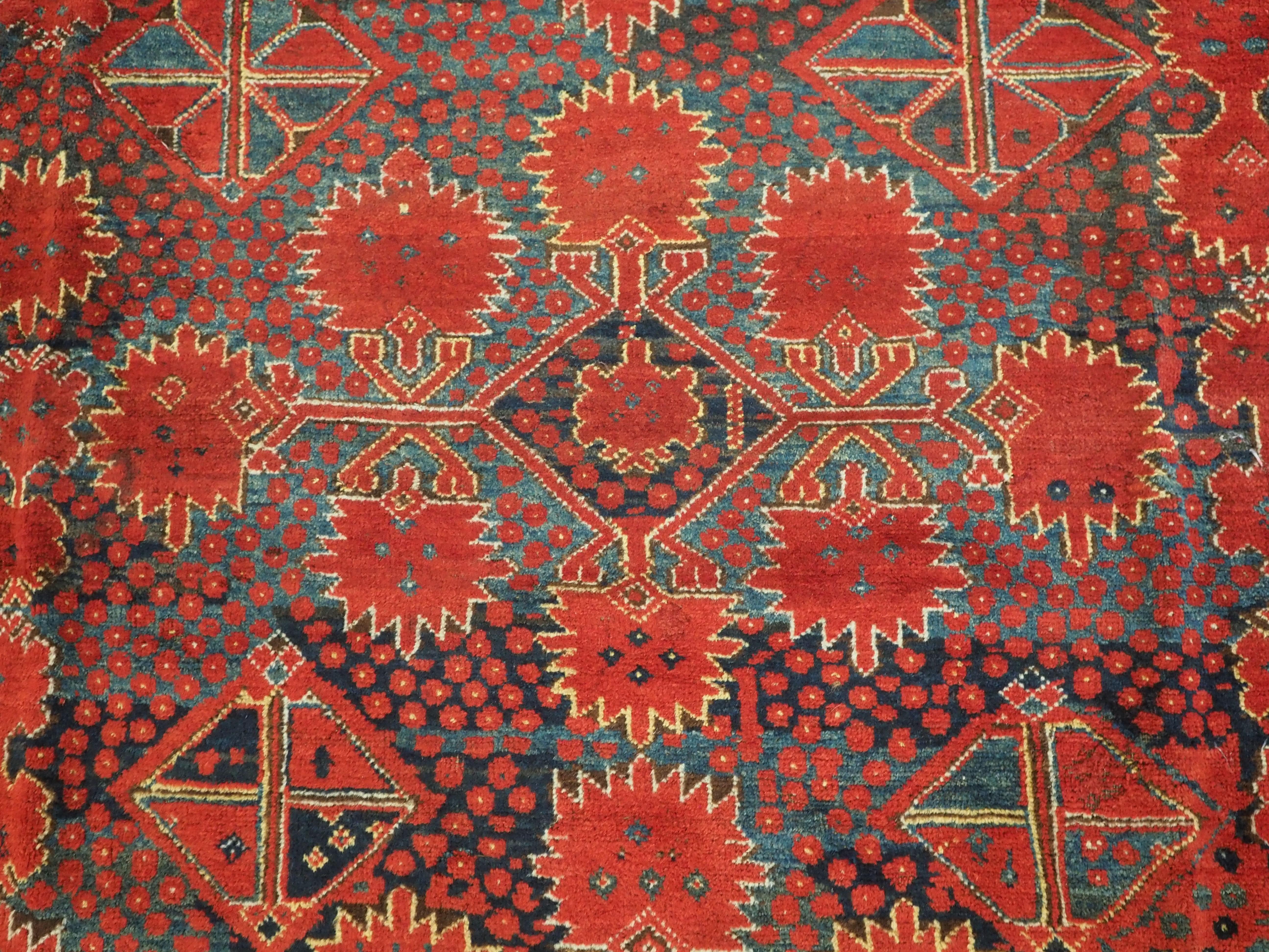 Antique Ersari Beshir Turkmen kelleh carpet of exceptional size.  Circa 1870. For Sale 7