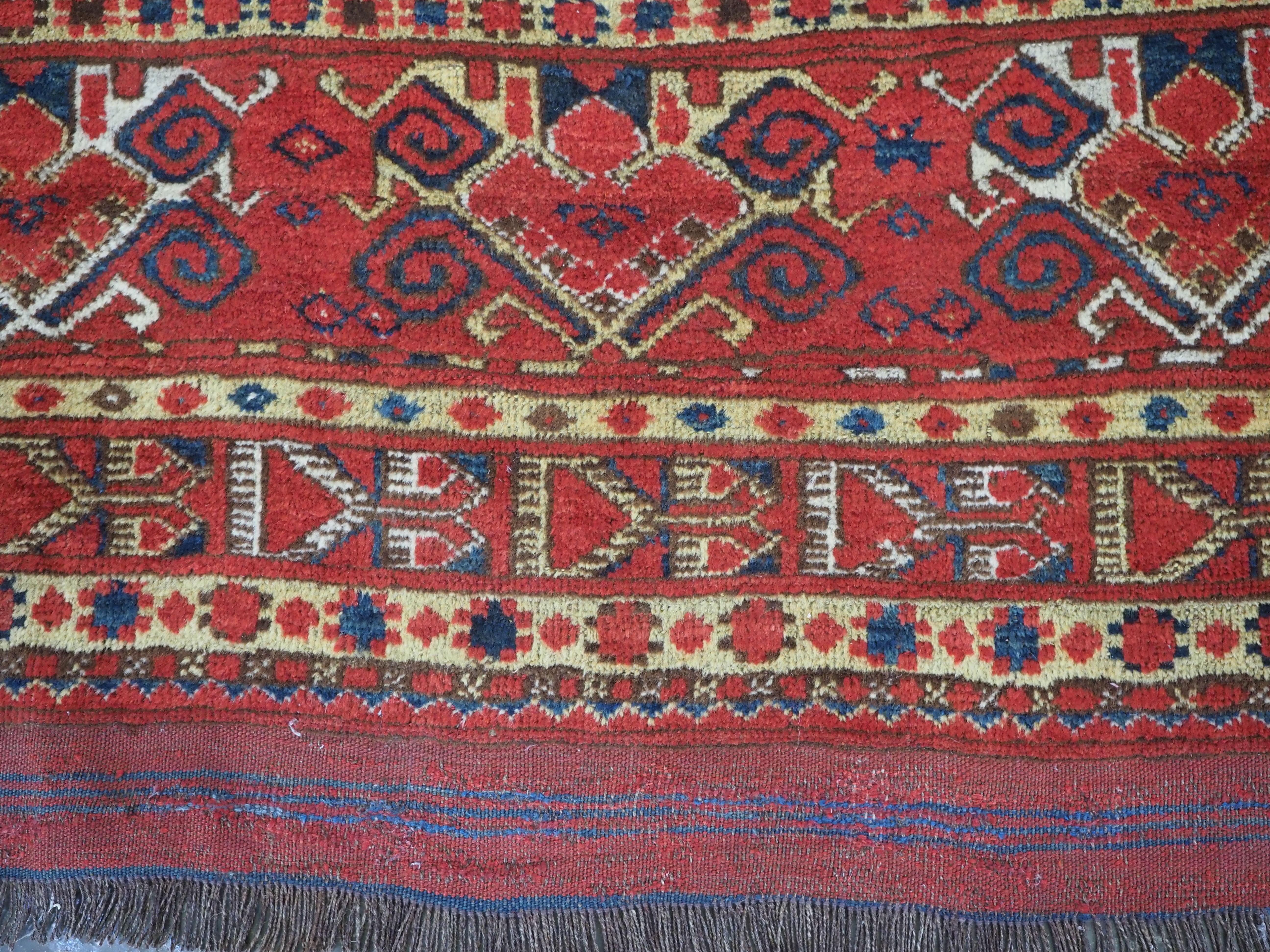 Antique Ersari Beshir Turkmen kelleh carpet of exceptional size.  Circa 1870. For Sale 9