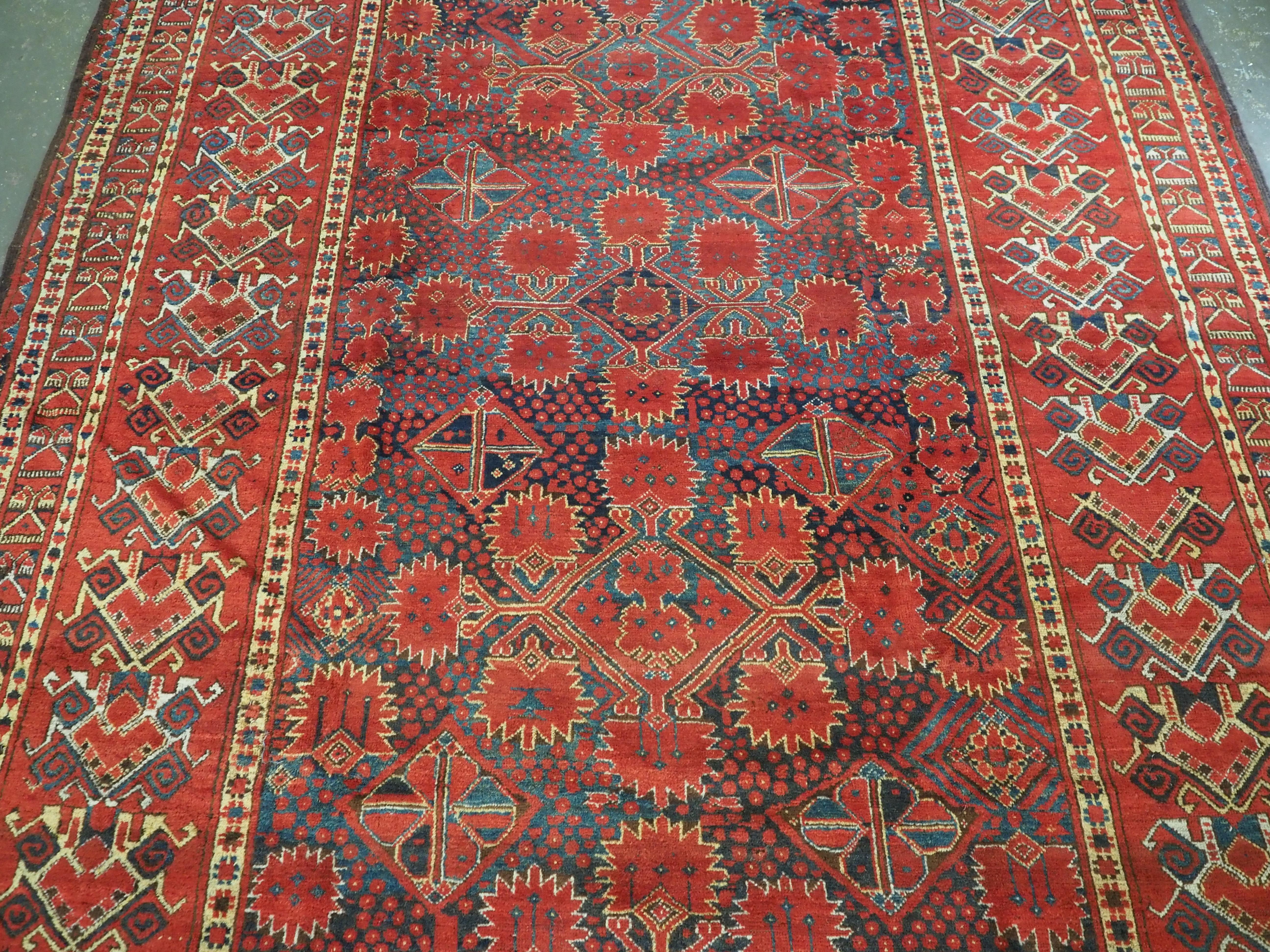 Late 19th Century Antique Ersari Beshir Turkmen kelleh carpet of exceptional size.  Circa 1870. For Sale