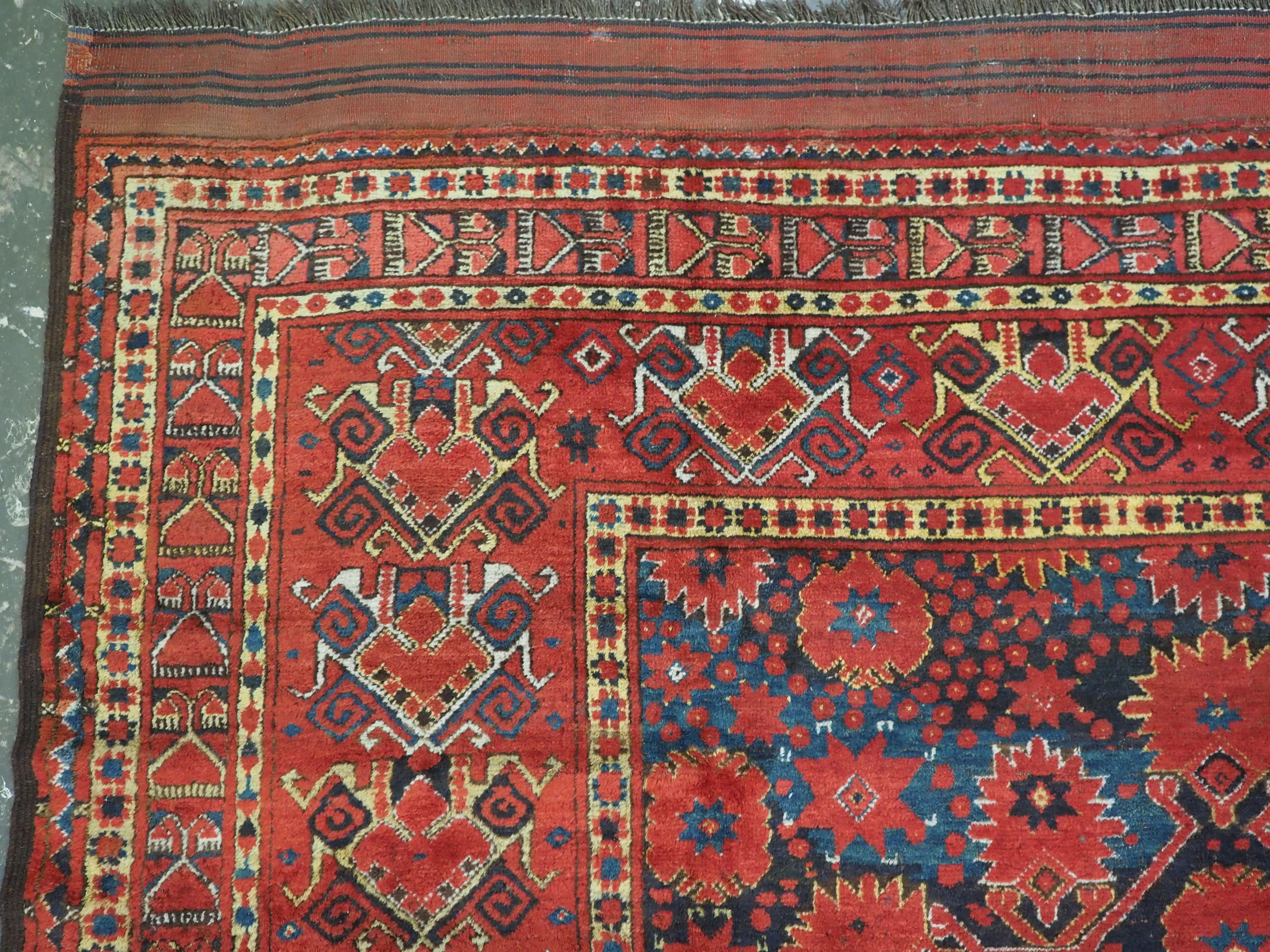 Antique Ersari Beshir Turkmen kelleh carpet of exceptional size.  Circa 1870. For Sale 1