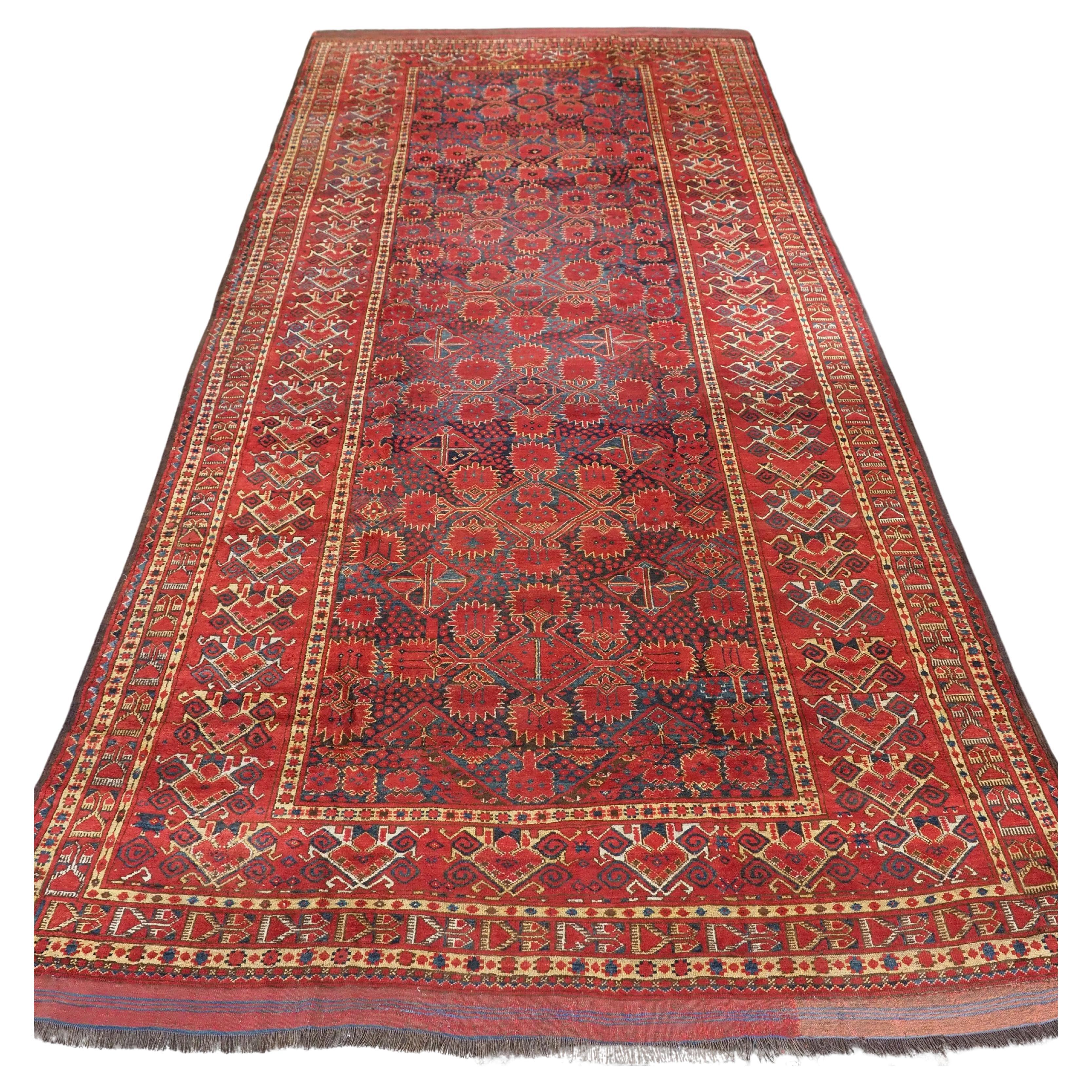 Antique Ersari Beshir Turkmen kelleh carpet of exceptional size.  Circa 1870. For Sale