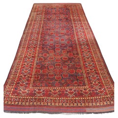 Antique Ersari Beshir Turkmen kelleh carpet of exceptional size.  Circa 1870.