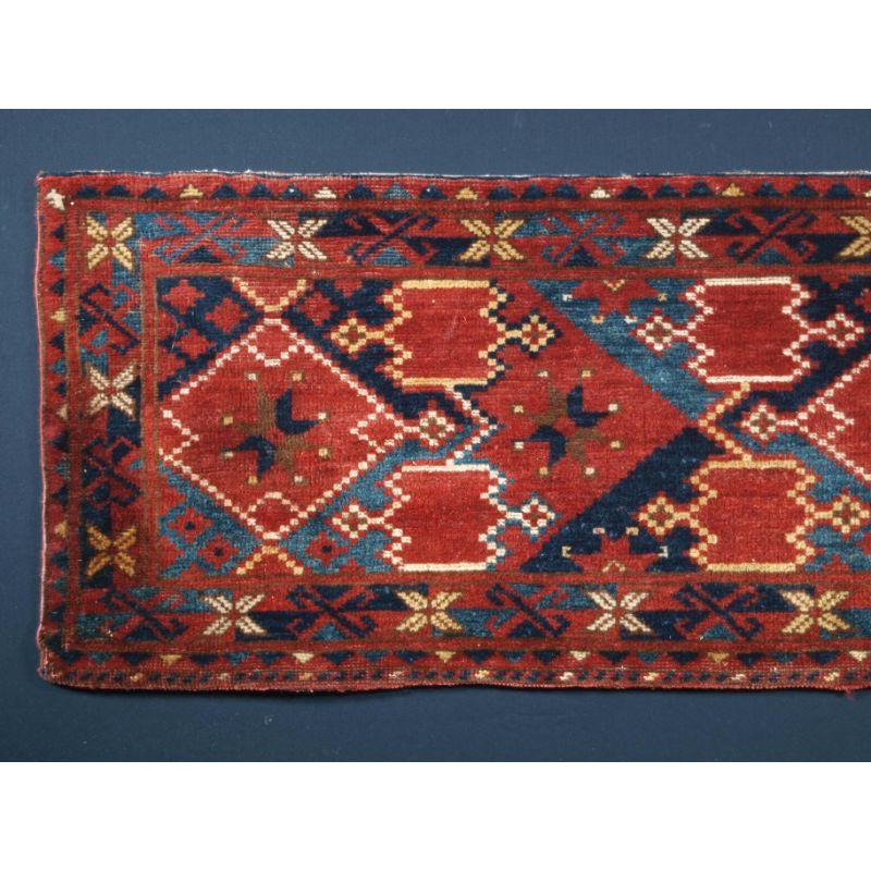 Antique Ersari Beshir Turkmen torba of classic ikat design.

An excellent example of Beshir weaving, a classic Beshir ikat design with excellent colour. These weavings are often considered to be dowry weavings as they were used to decorate the