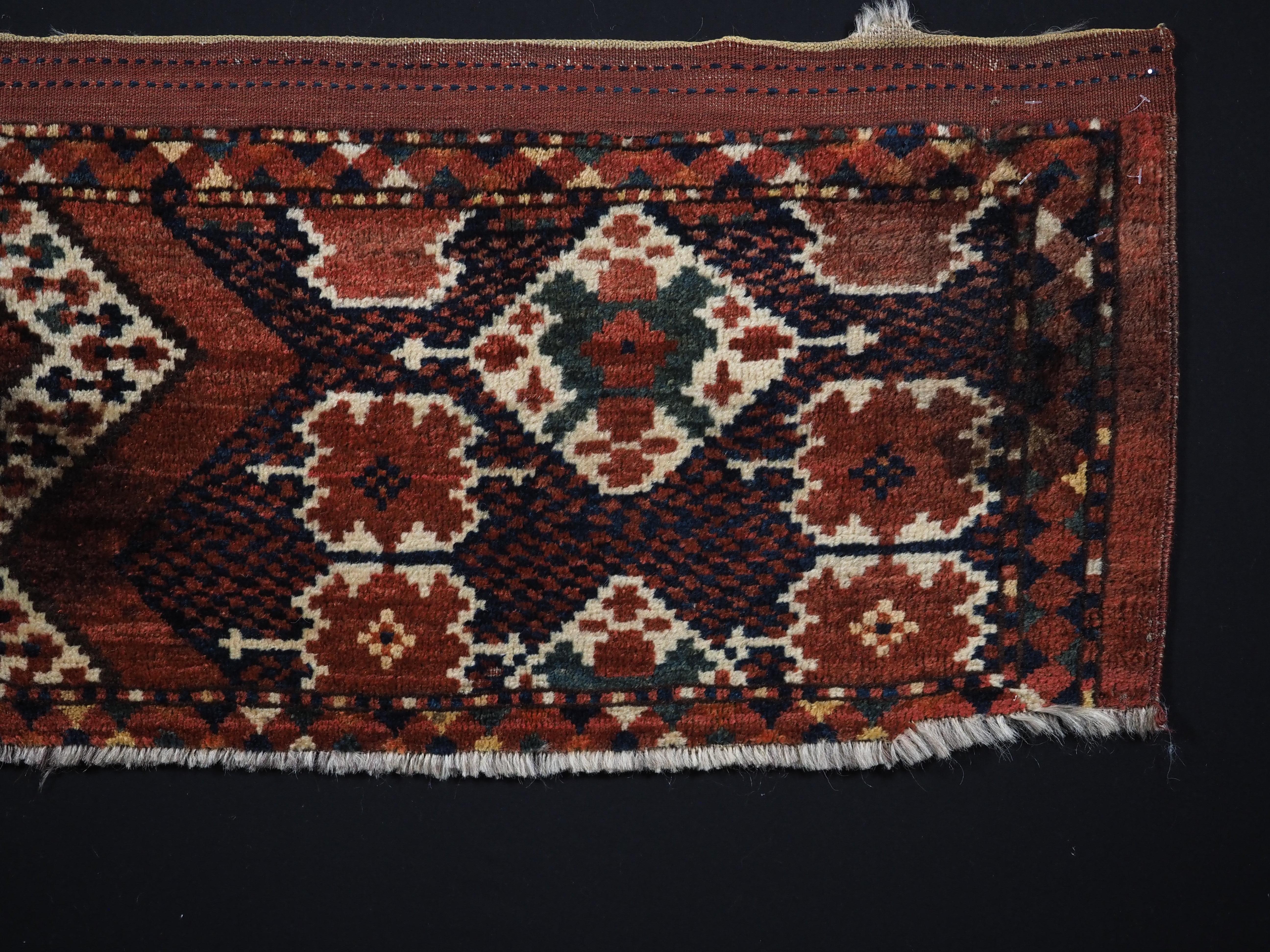 Late 19th Century Antique Ersari Beshir Turkmen torba with ikat design.  Circa 1880. For Sale