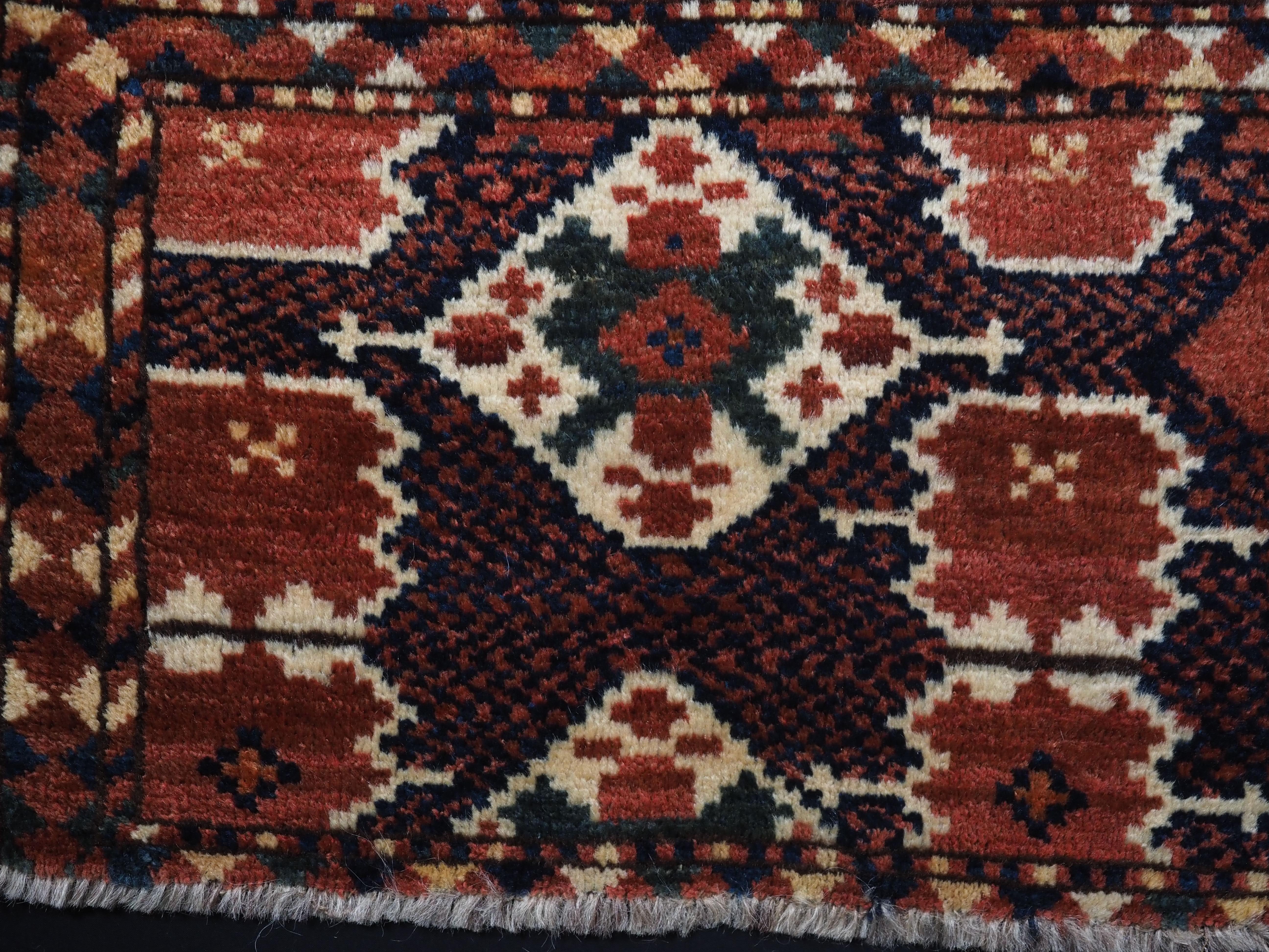 Wool Antique Ersari Beshir Turkmen torba with ikat design.  Circa 1880. For Sale