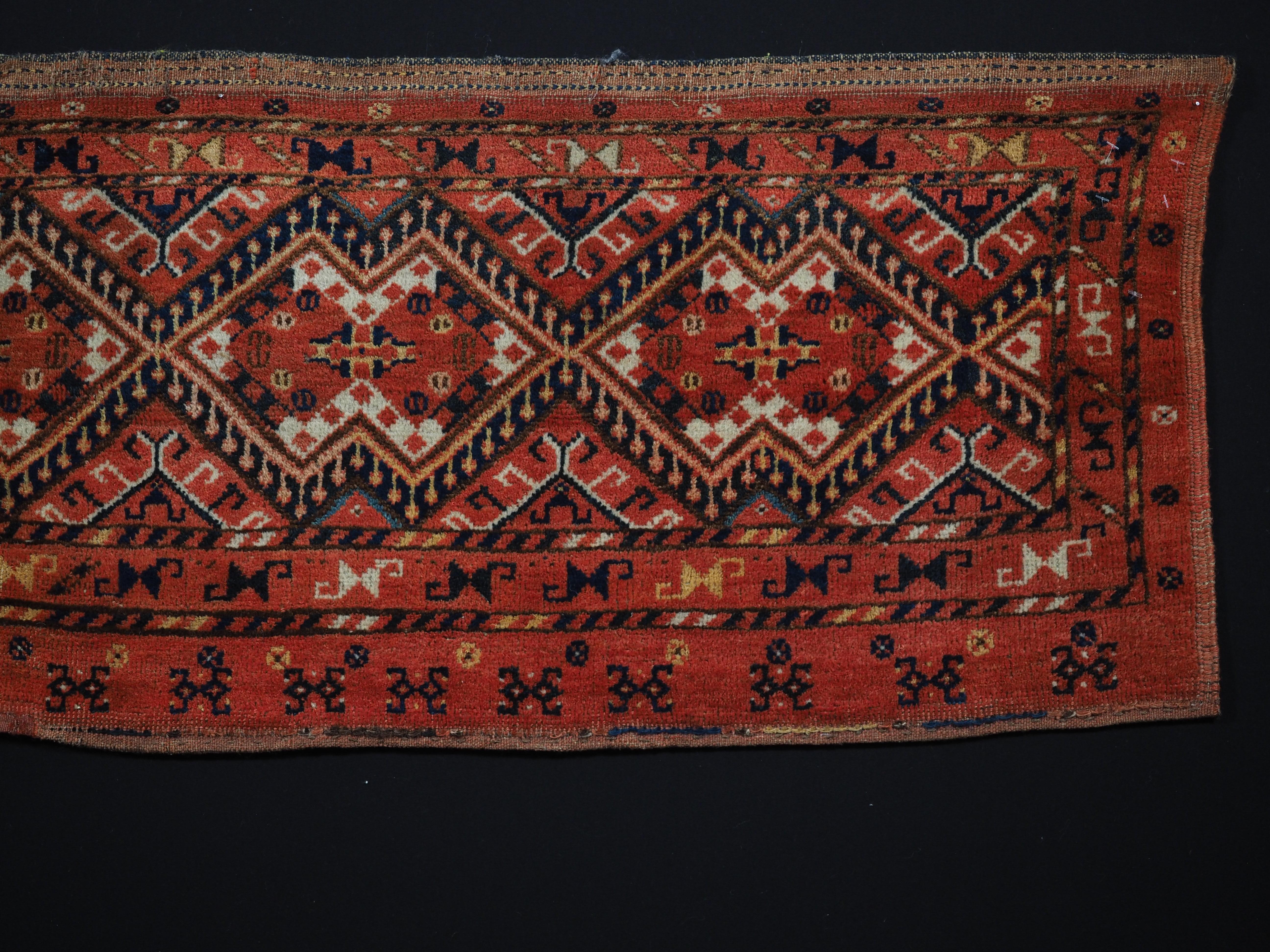 Antique Ersari Beshir Turkmen torba with ikat design.  Circa 1890. In Good Condition For Sale In Moreton-In-Marsh, GB