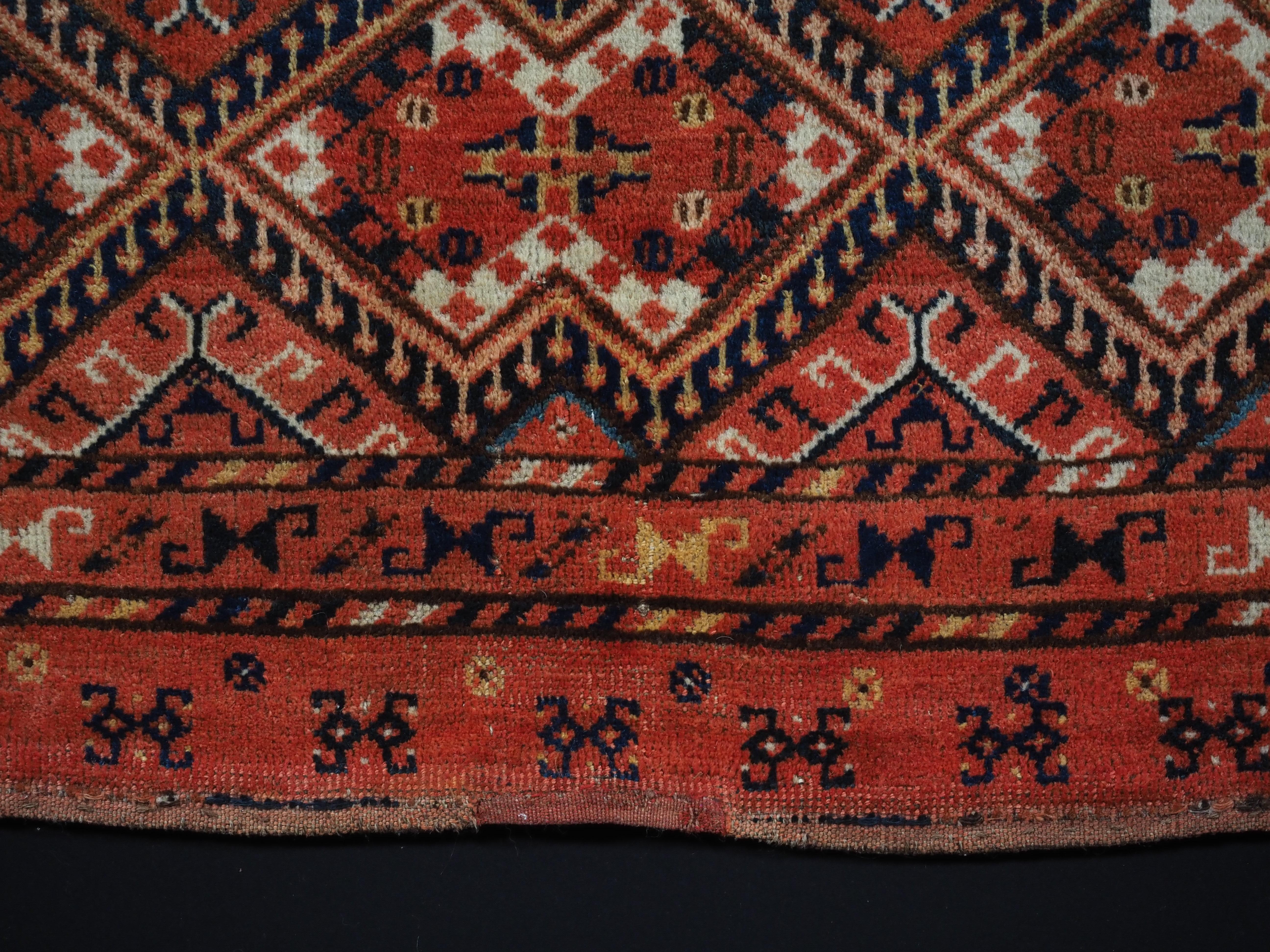 Wool Antique Ersari Beshir Turkmen torba with ikat design.  Circa 1890. For Sale