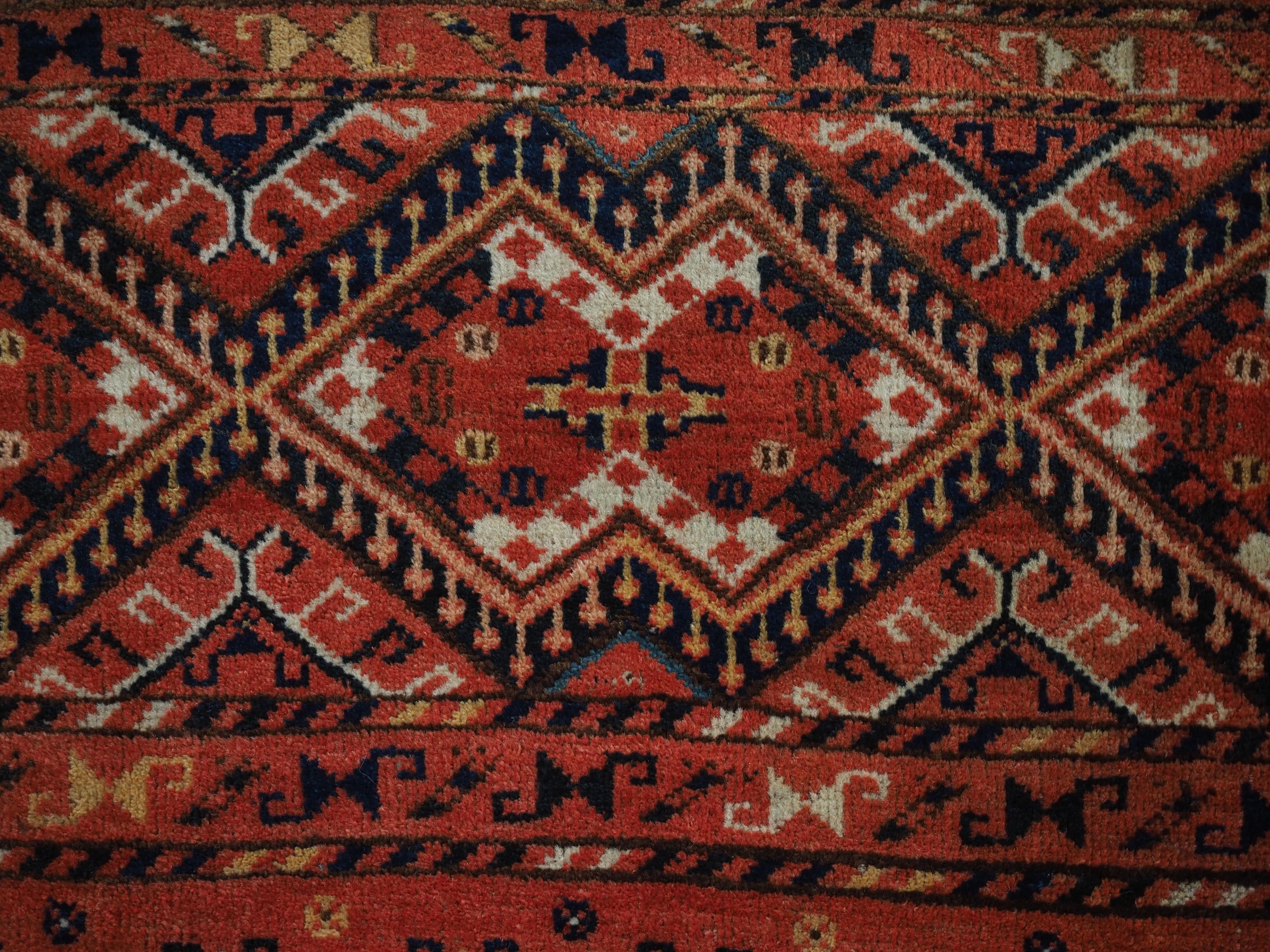 Torbe turkmène ancienne Ersari Beshir avec motif ikat.  Date d'environ 1890. en vente 1