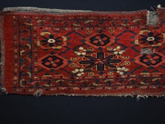Antique Ersari Beshir Turkmen torba with mina khani design. Circa 1870.