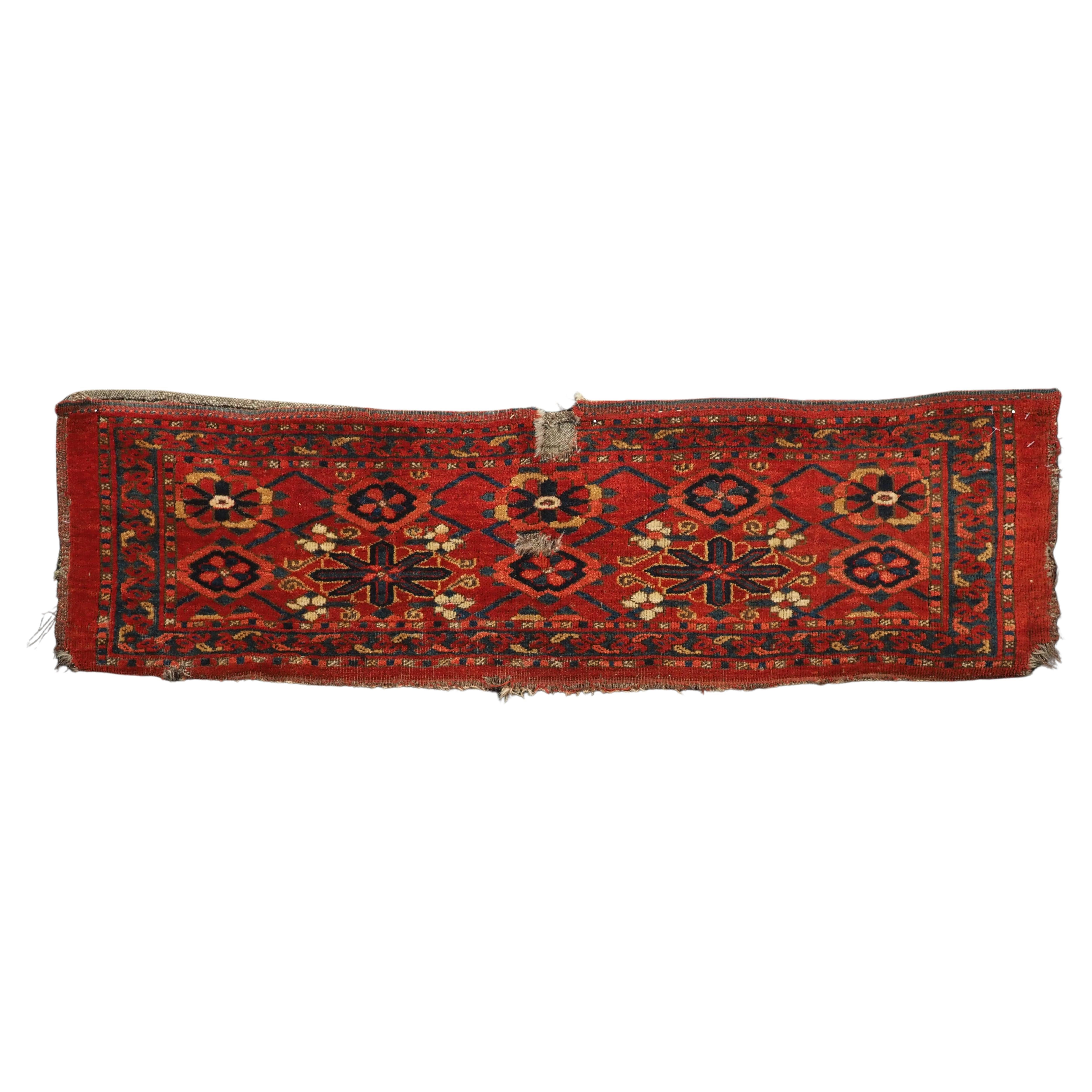 Antique Ersari Beshir Turkmen torba with mina khani design.  Circa 1870. For Sale