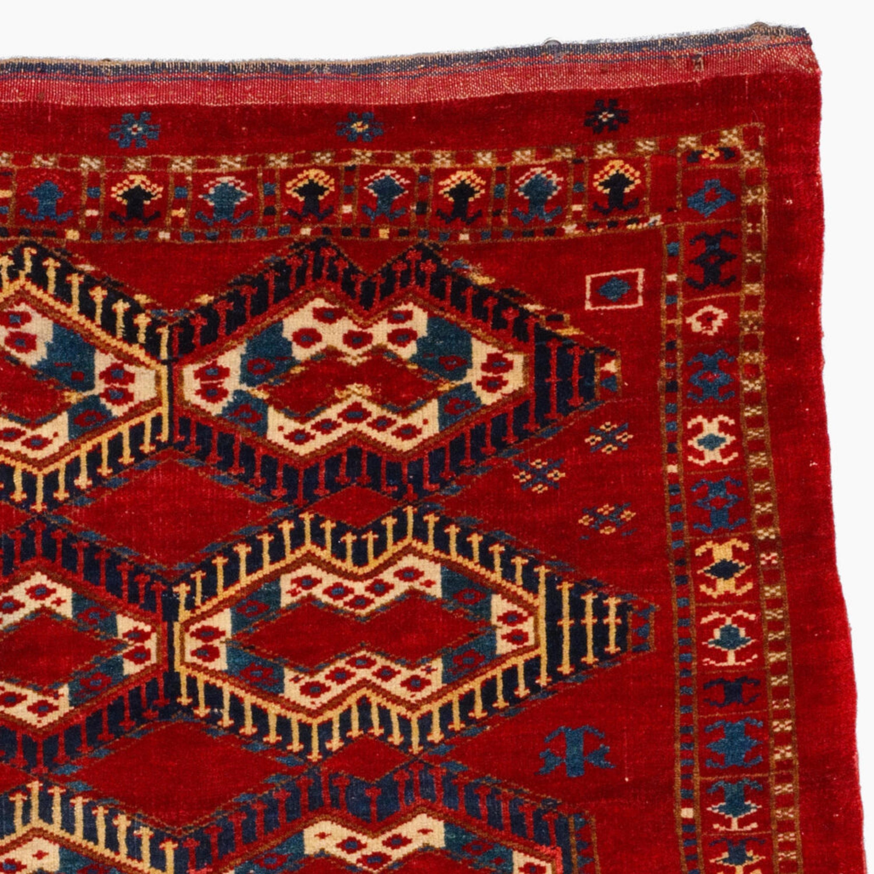 Antiker Ersari Chuval - Turkmenischer Ersari Chuval des 19. Jahrhunderts, antiker Teppich im Zustand „Gut“ im Angebot in Sultanahmet, 34