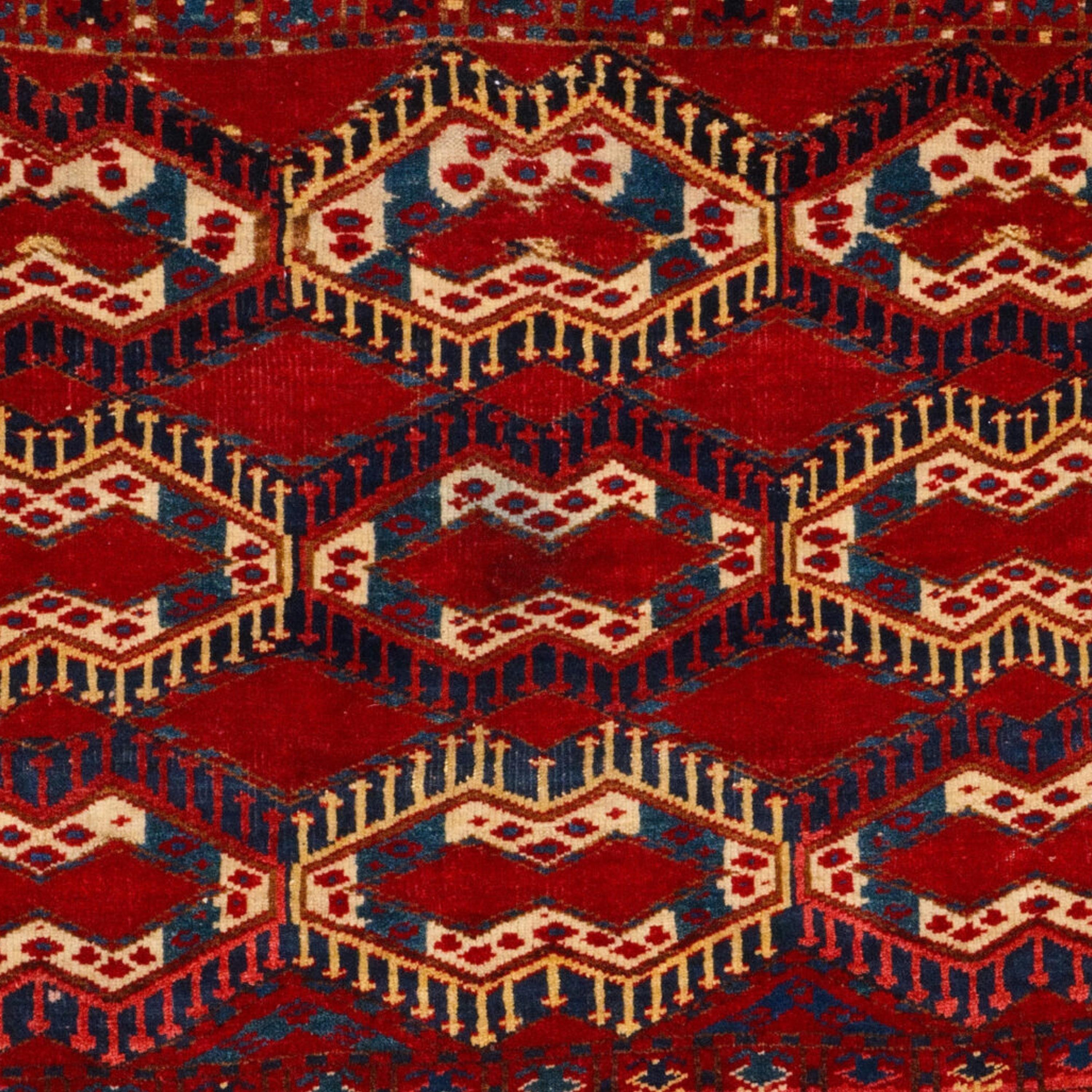 Antiker Ersari Chuval - Turkmenischer Ersari Chuval des 19. Jahrhunderts, antiker Teppich (Wolle) im Angebot