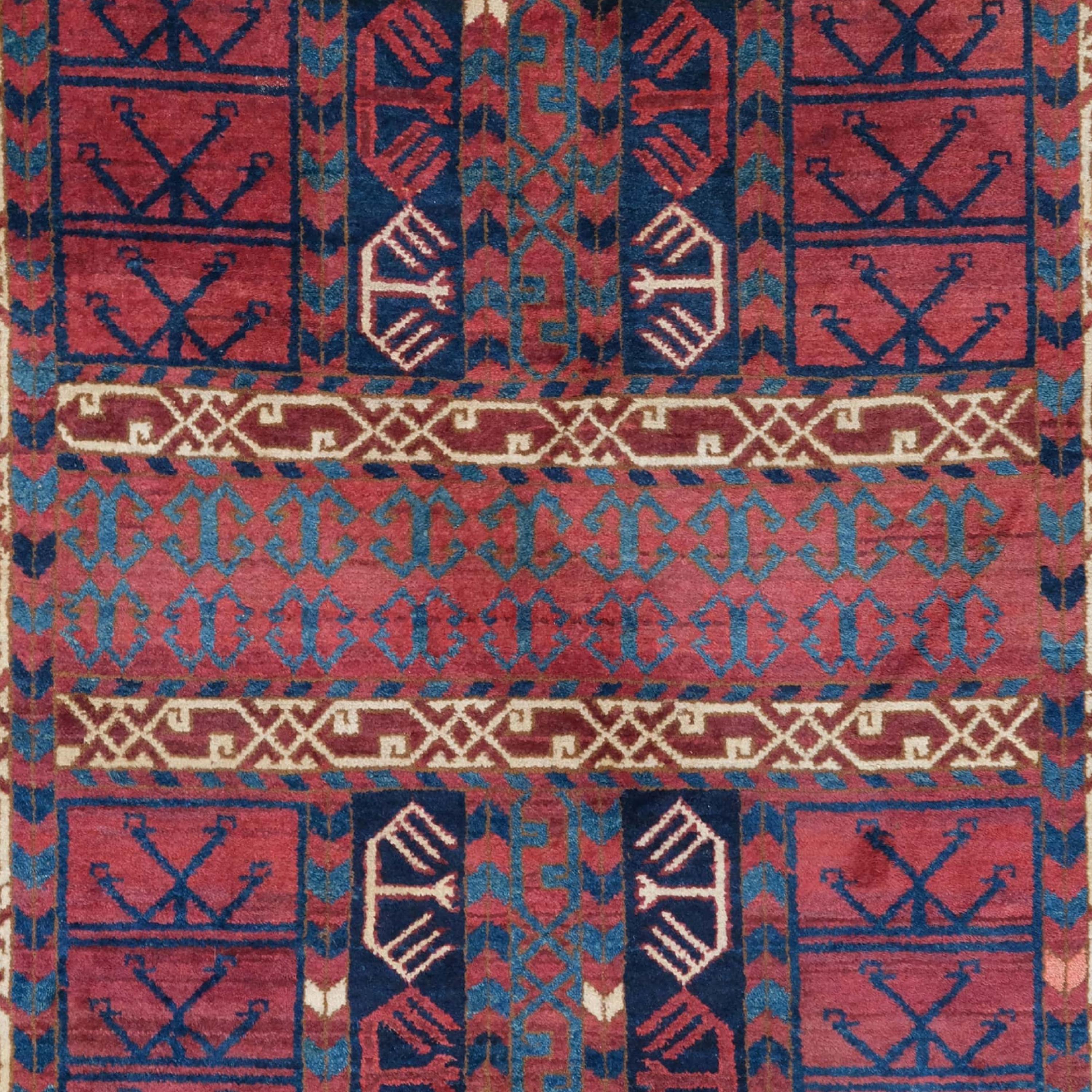 Antiker antiker Ersari Engsi - 19. Jahrhundert Antiker Ersari Engsi Teppich, antiker Teppich (Zentralasiatisch) im Angebot