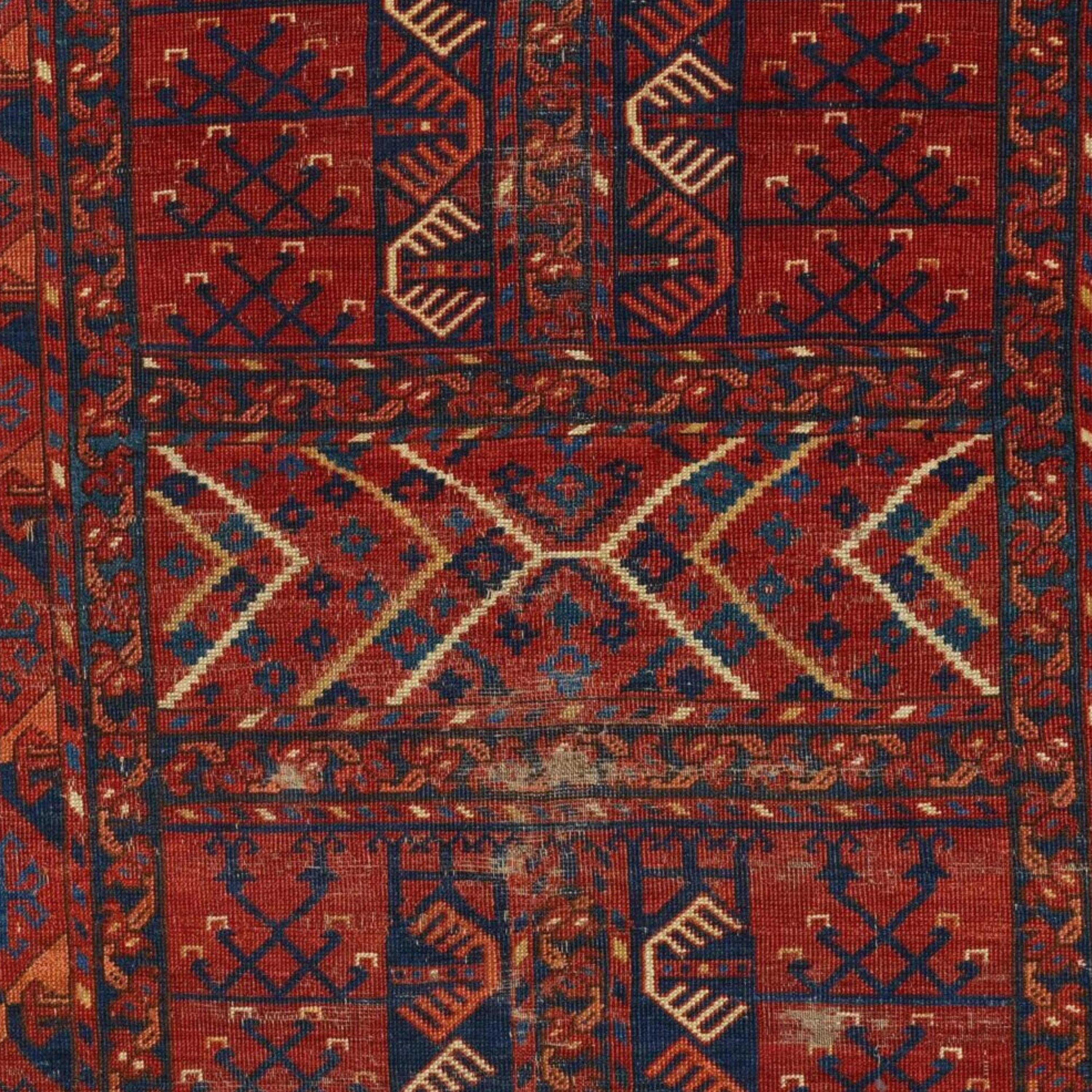 Wool Antique Ersari Ensi - Middle of 19th Century Turkmen Ersari Ensi, Antique Rug For Sale