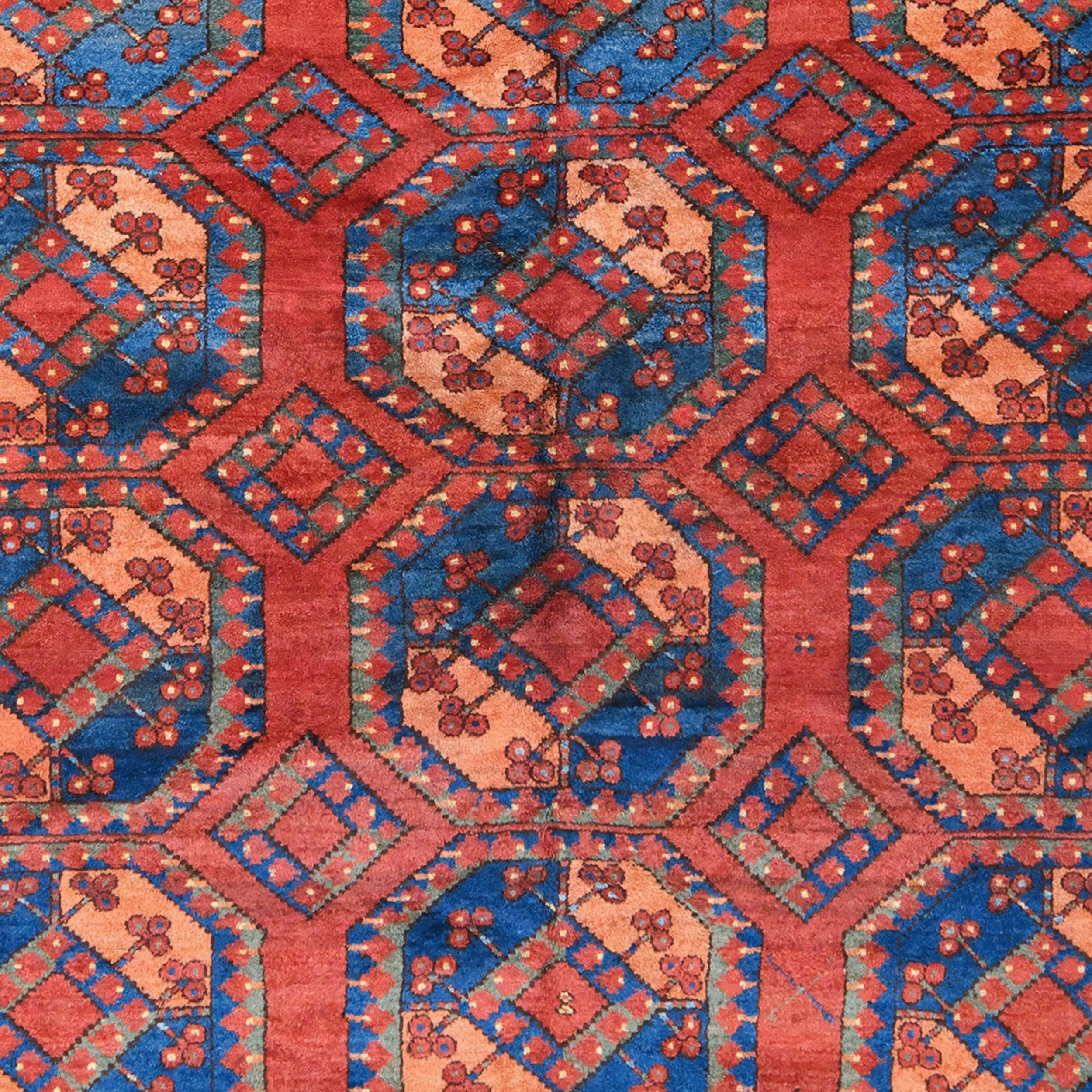 Centrasiatique Tapis principal antique d'Ersari - Tapis principal d'Ersari du Turkménistan du 19e siècle en vente