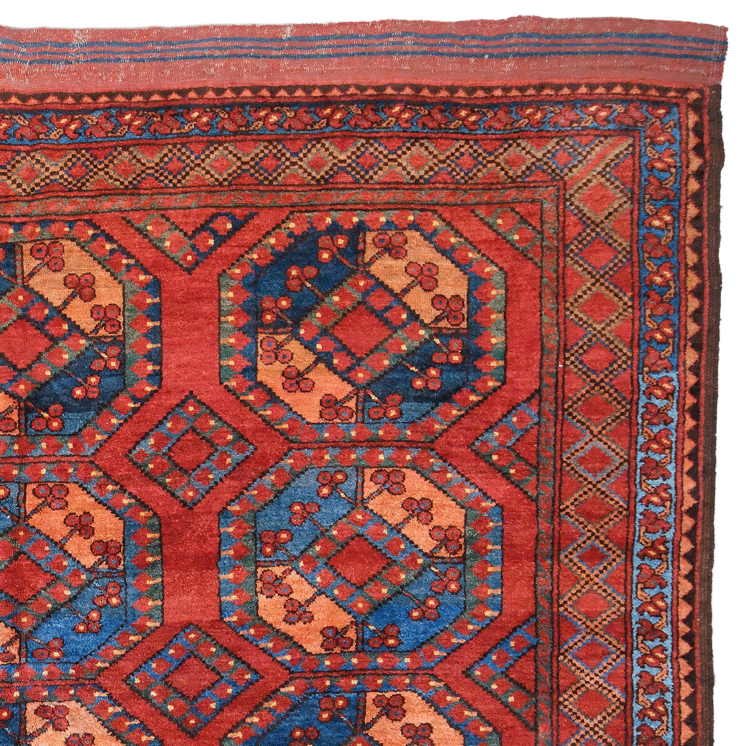 Tapis principal antique d'Ersari - Tapis principal d'Ersari du Turkménistan du 19e siècle Bon état - En vente à Sultanahmet, 34