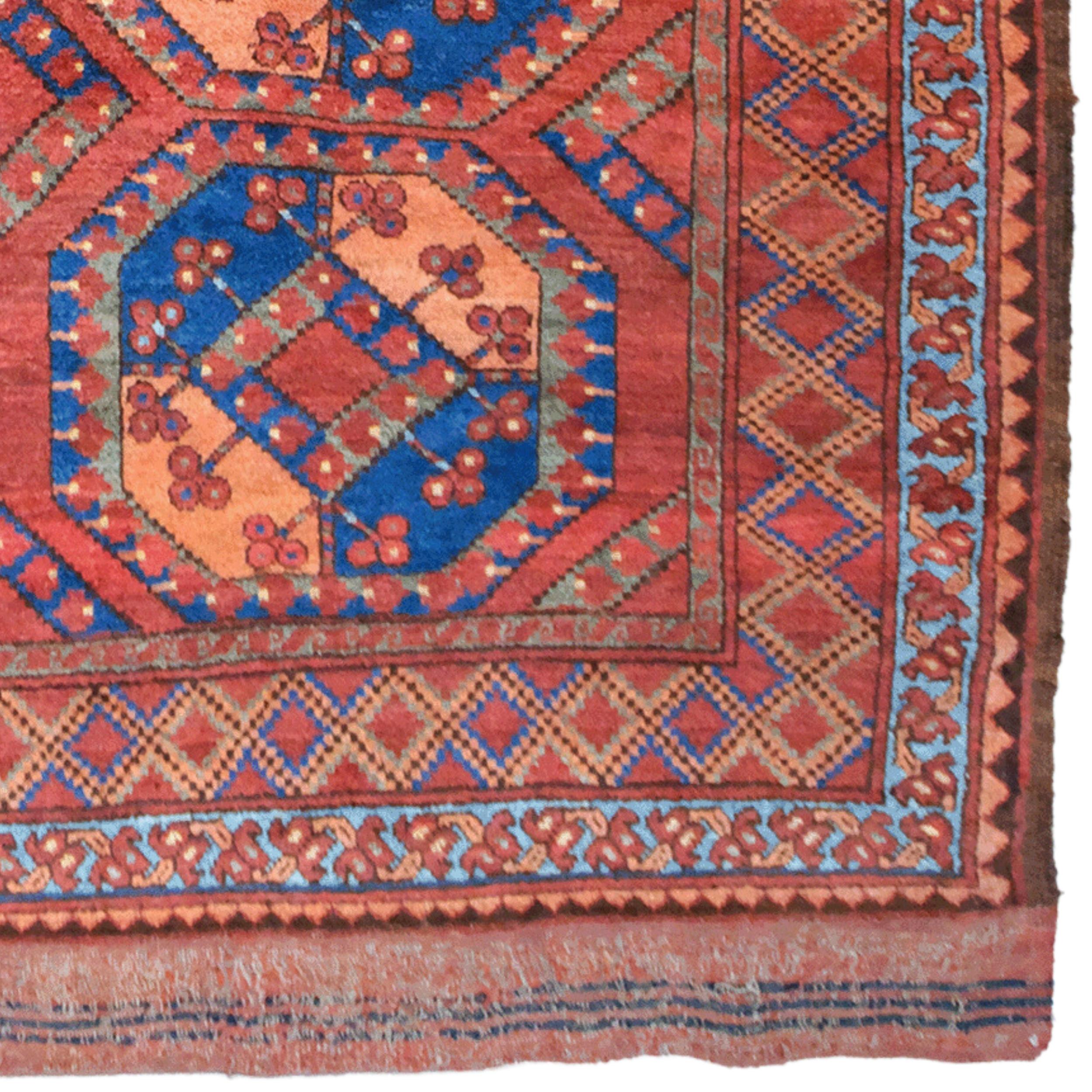 XIXe siècle Tapis principal antique d'Ersari - Tapis principal d'Ersari du Turkménistan du 19e siècle en vente