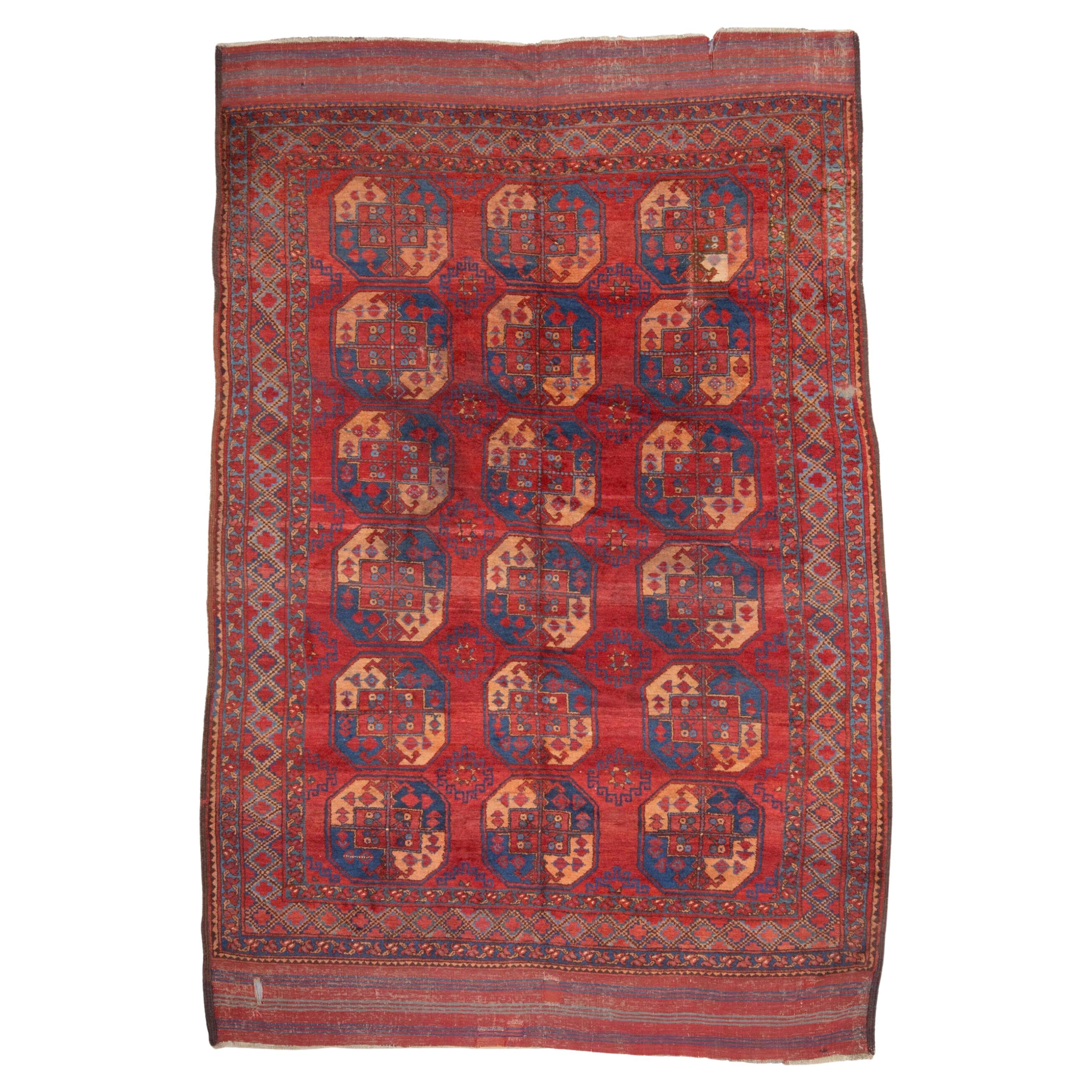 Antiker Ersari Hauptteppich - Turkmenischer Ersari Hauptteppich des 19. Jahrhunderts, antiker Teppich im Angebot