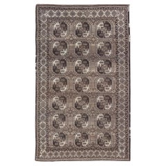 Antique Ersari Rug with Traditional Gul Motifs and Subtle Colors 10'9 x 18'3