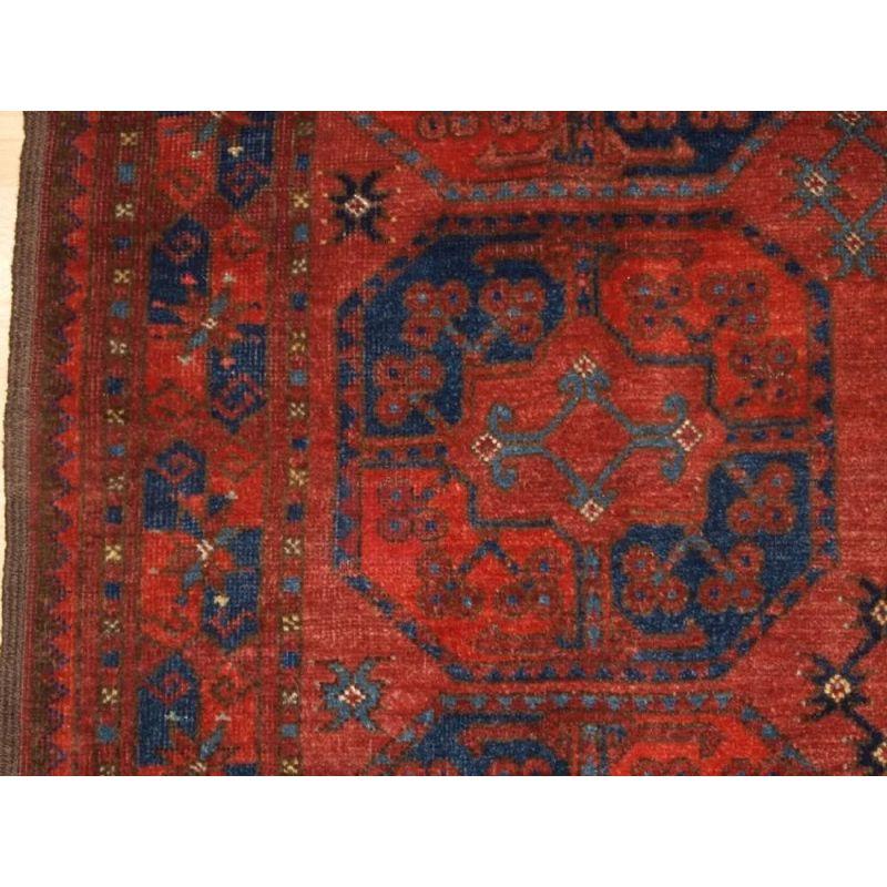 19th Century Antique Ersari Turkmen Main Carpet of Small Size, circa 1880 For Sale