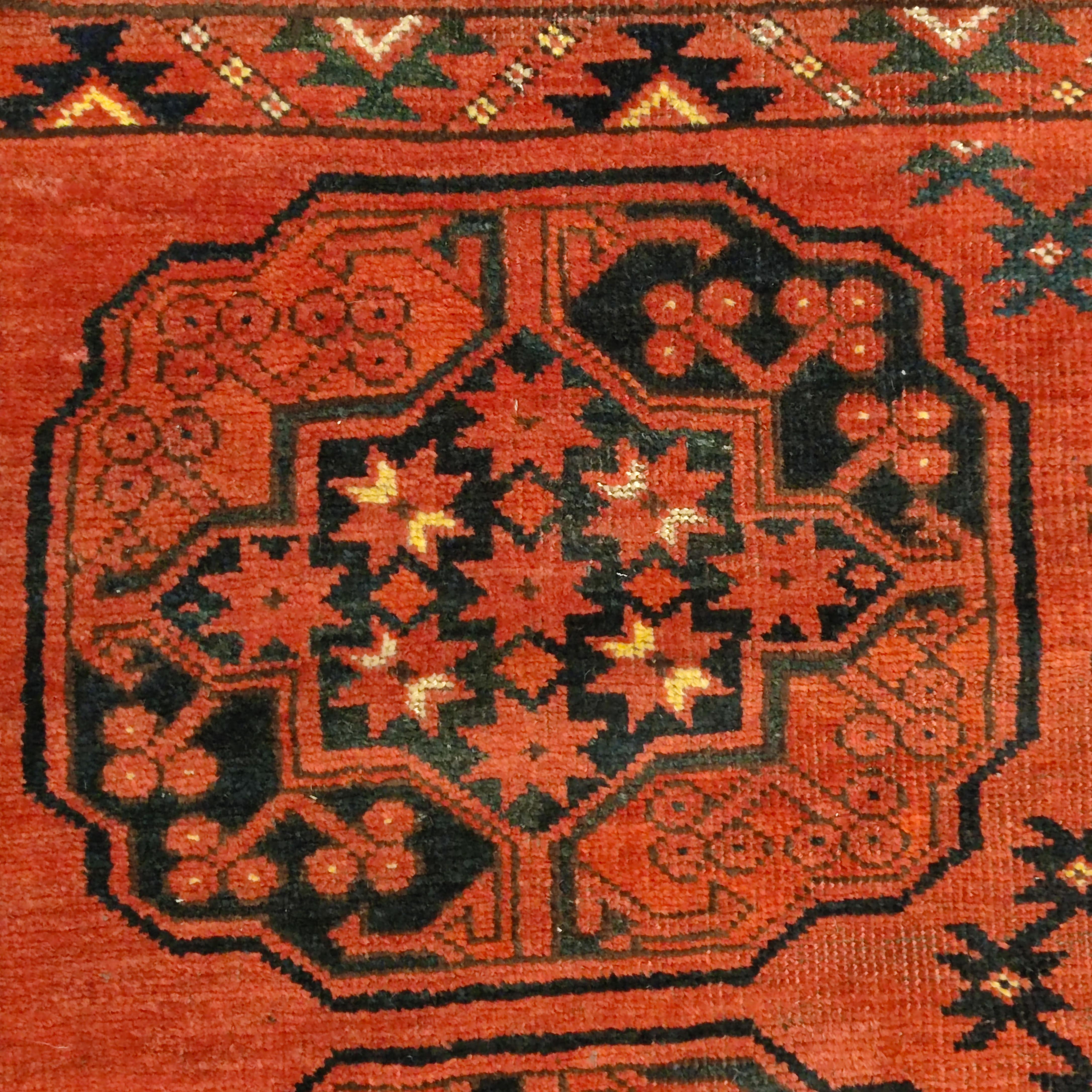 Mid-19th Century Antique Ersari Turkmen Square Rug