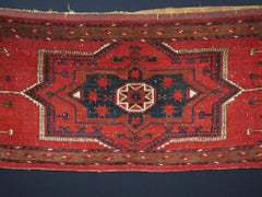 Antique Ersari Turkmen Torba Rug with Scarce Undyed Wool Border, Circa 1870