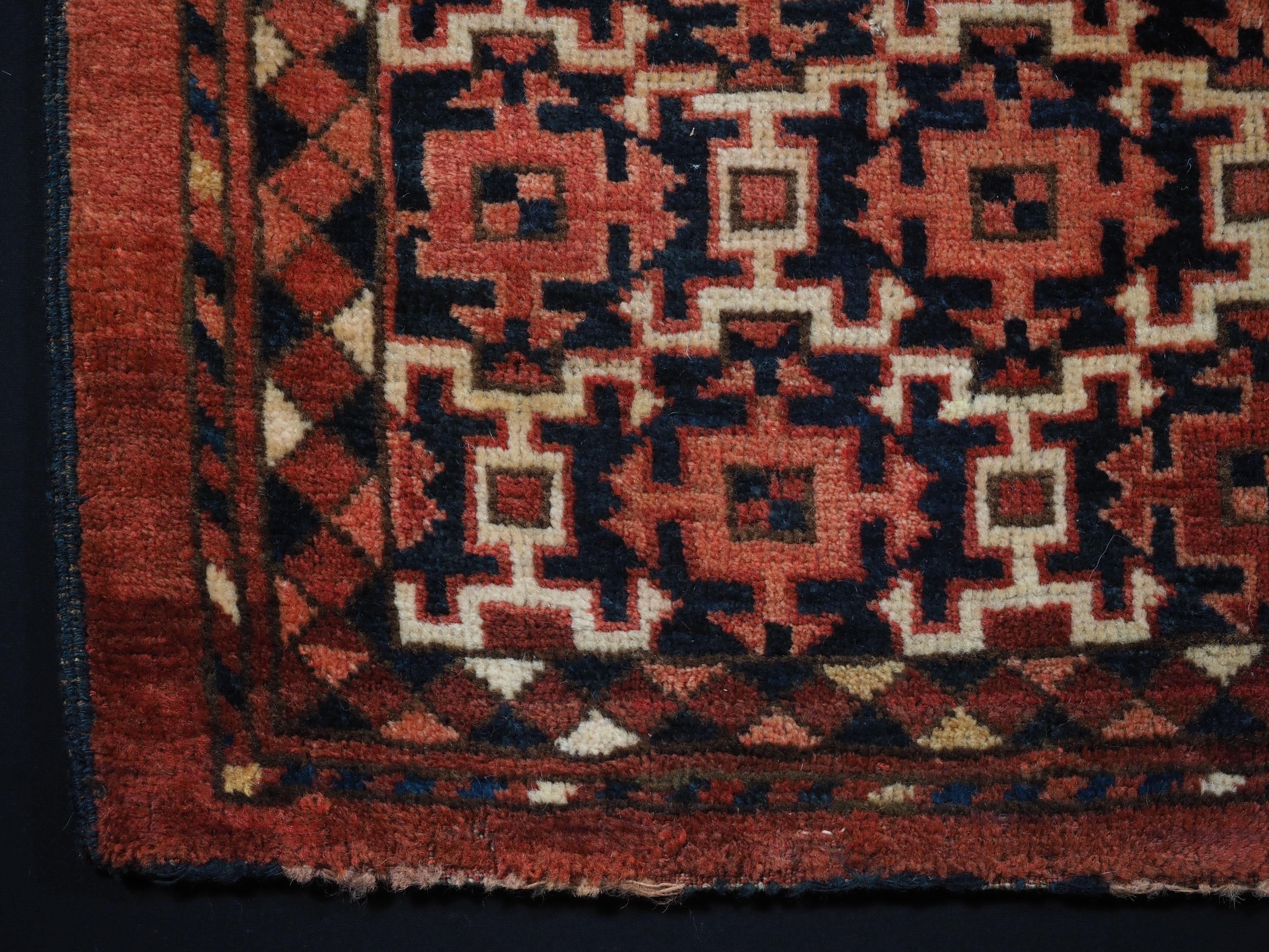 Late 19th Century Antique Ersari Turkmen torba with kochak design.  Circa 1880. For Sale