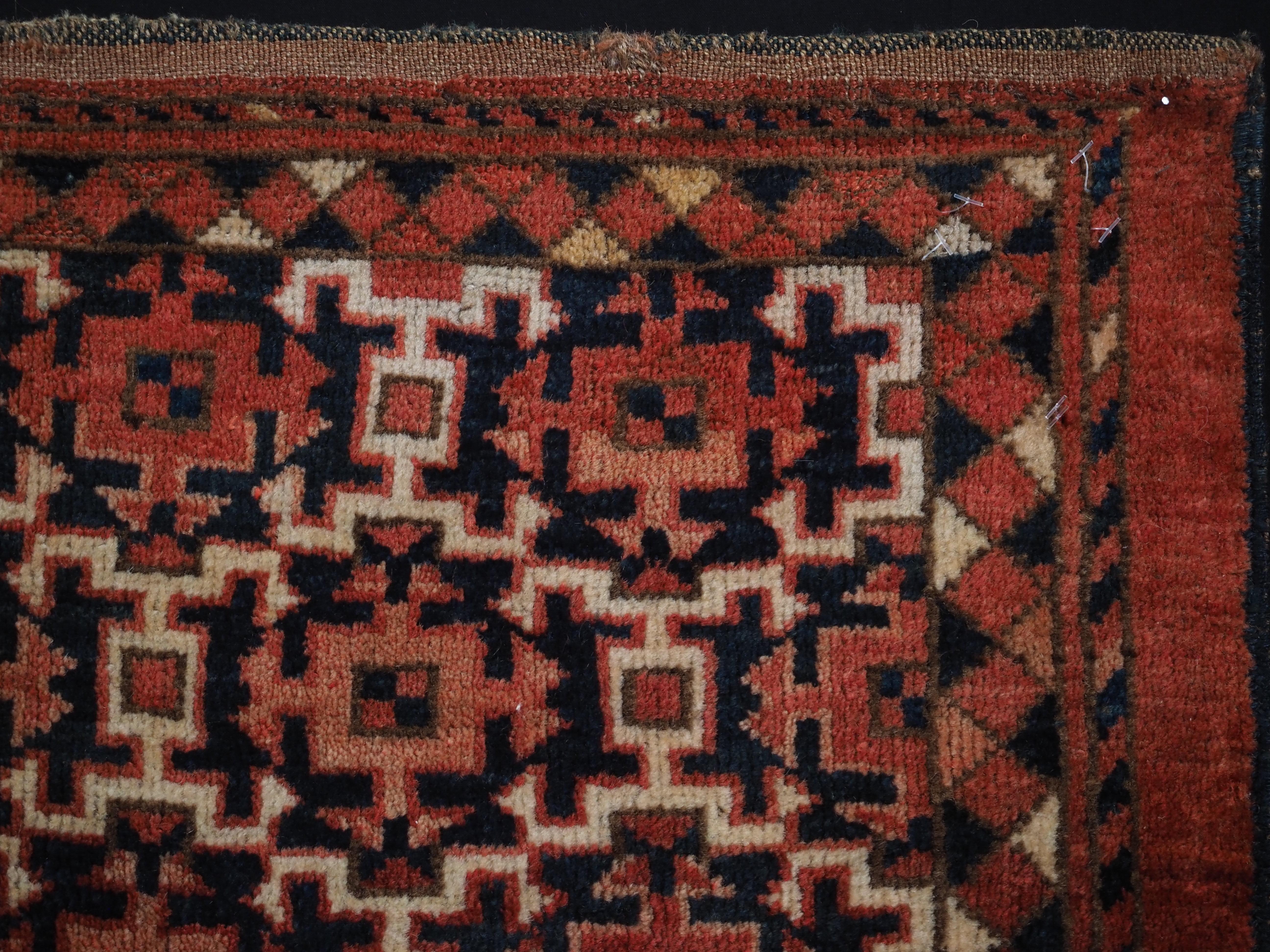 Torba turkmène ancienne Ersari avec motif kochak.  Circa 1880. en vente 1