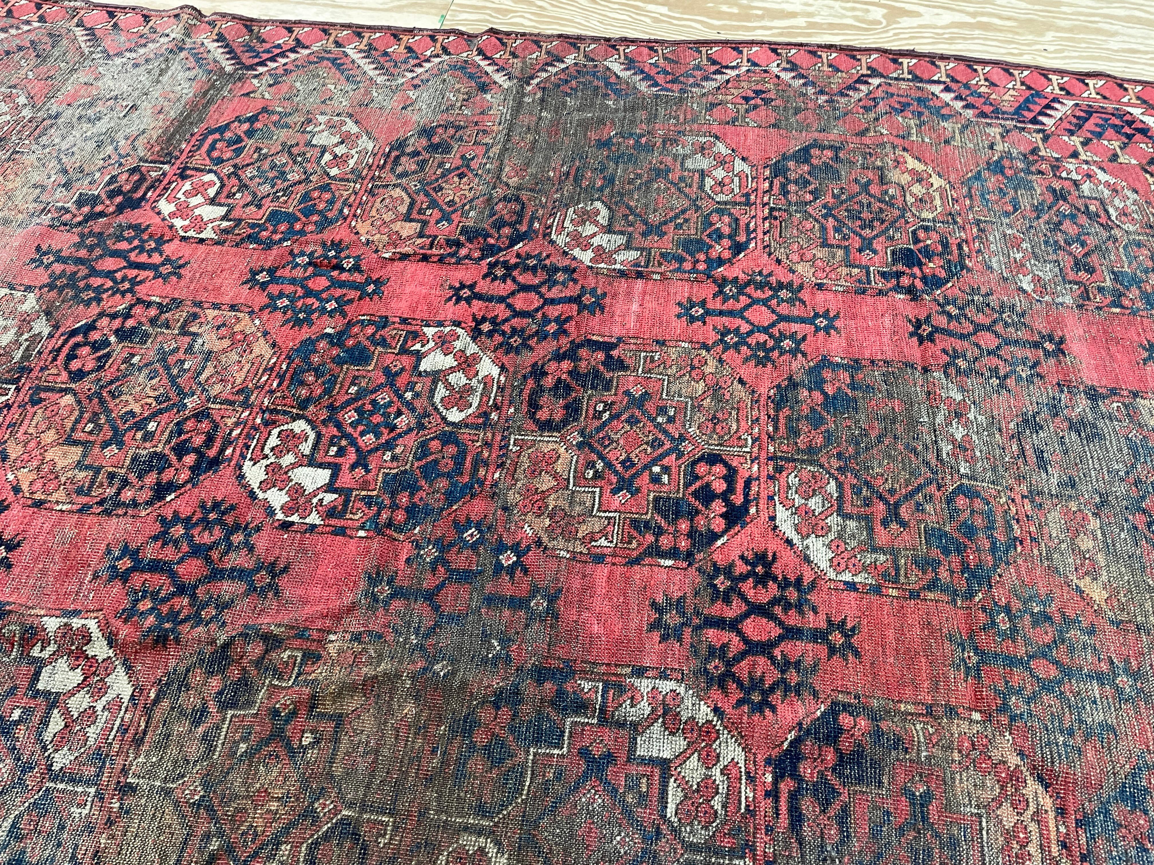 19th Century Antique Erssary Turkman Carpet, AS IS For Sale