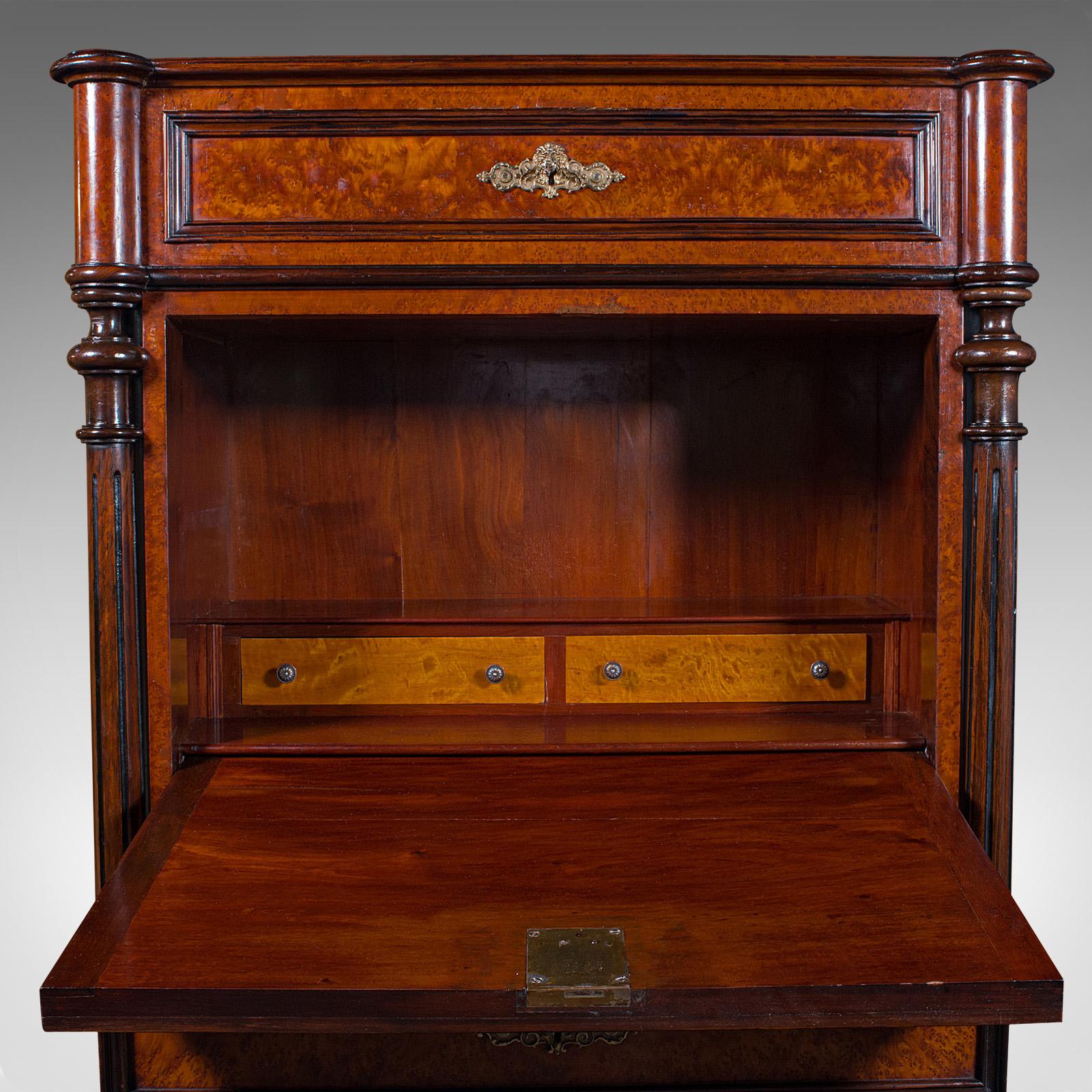 Antique Escritoire Cabinet, French Secretaire, Chest of Drawers, Victorian, 1900 4