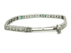 Antique Esemco Art Deco 10k White Gold Milgrain Filigree Line Bracelet