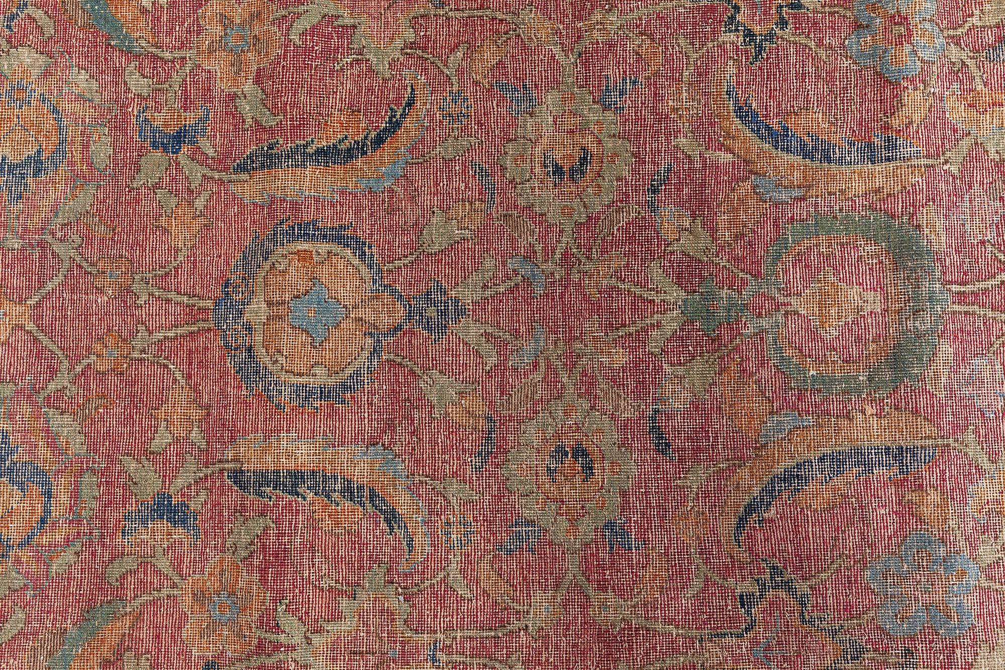 Hand-Knotted Antique Esfahan Rug Doris Leslie Blau For Sale