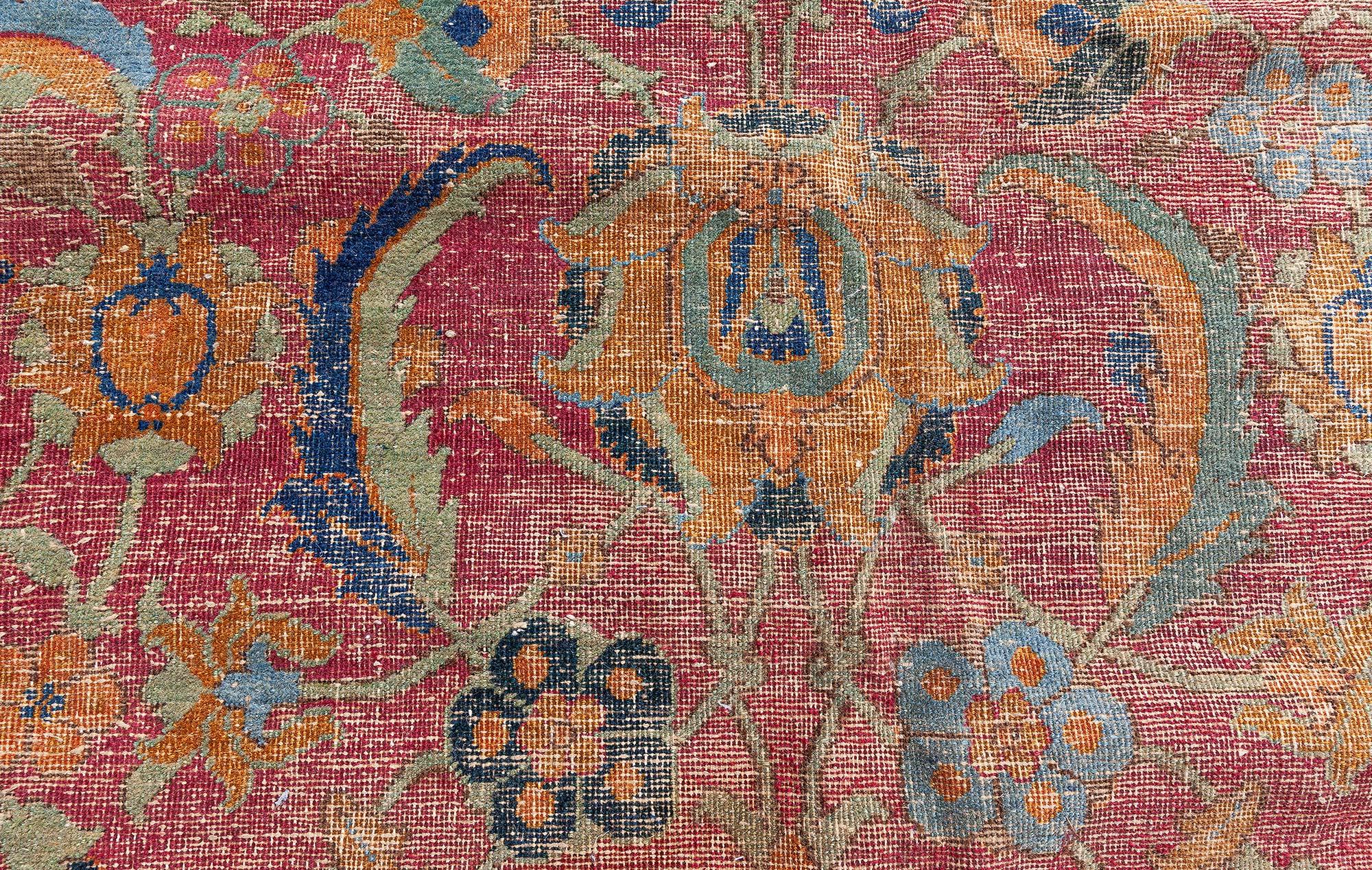 Wool Antique Esfahan Rug Doris Leslie Blau For Sale
