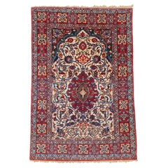 Antique Esfahan Rug - Late of 19th Century Prayer Esfahan Rug, Antique Rug