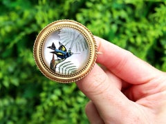 Antique Essex Crystal and 18k Yellow Gold Brooch Circa 1880